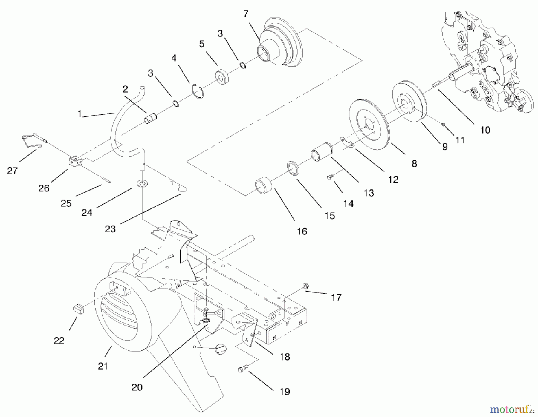 Toro Neu Mowers, Lawn & Garden Tractor Seite 1 73449 (314-8) - Toro 314-8 Garden Tractor, 1999 (9900001-9999999) PTO CLUTCH & COVER ASSEMBLY