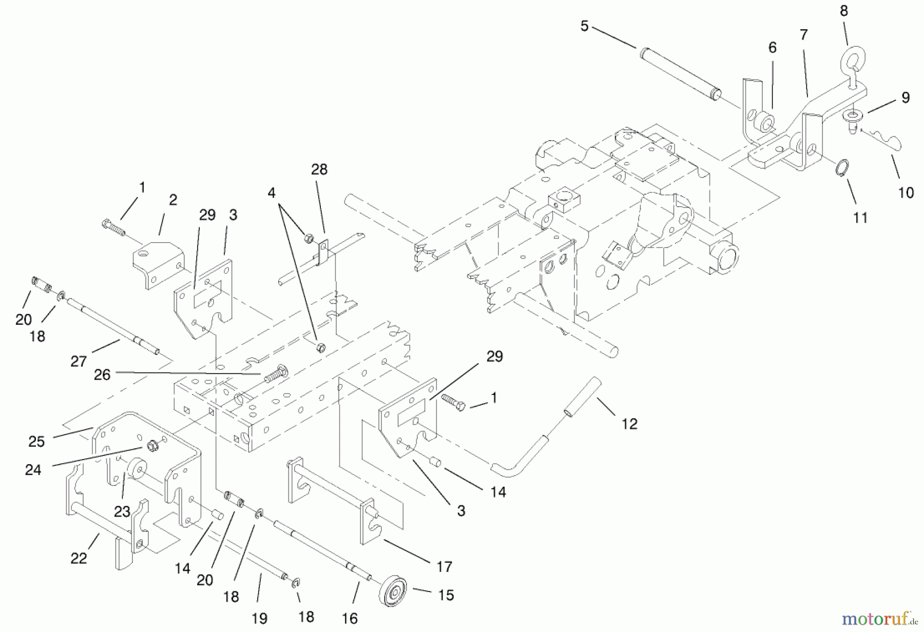 Toro Neu Mowers, Lawn & Garden Tractor Seite 1 73449 (314-8) - Toro 314-8 Garden Tractor, 2000 (200000001-200999999) HITCH ASSEMBLY