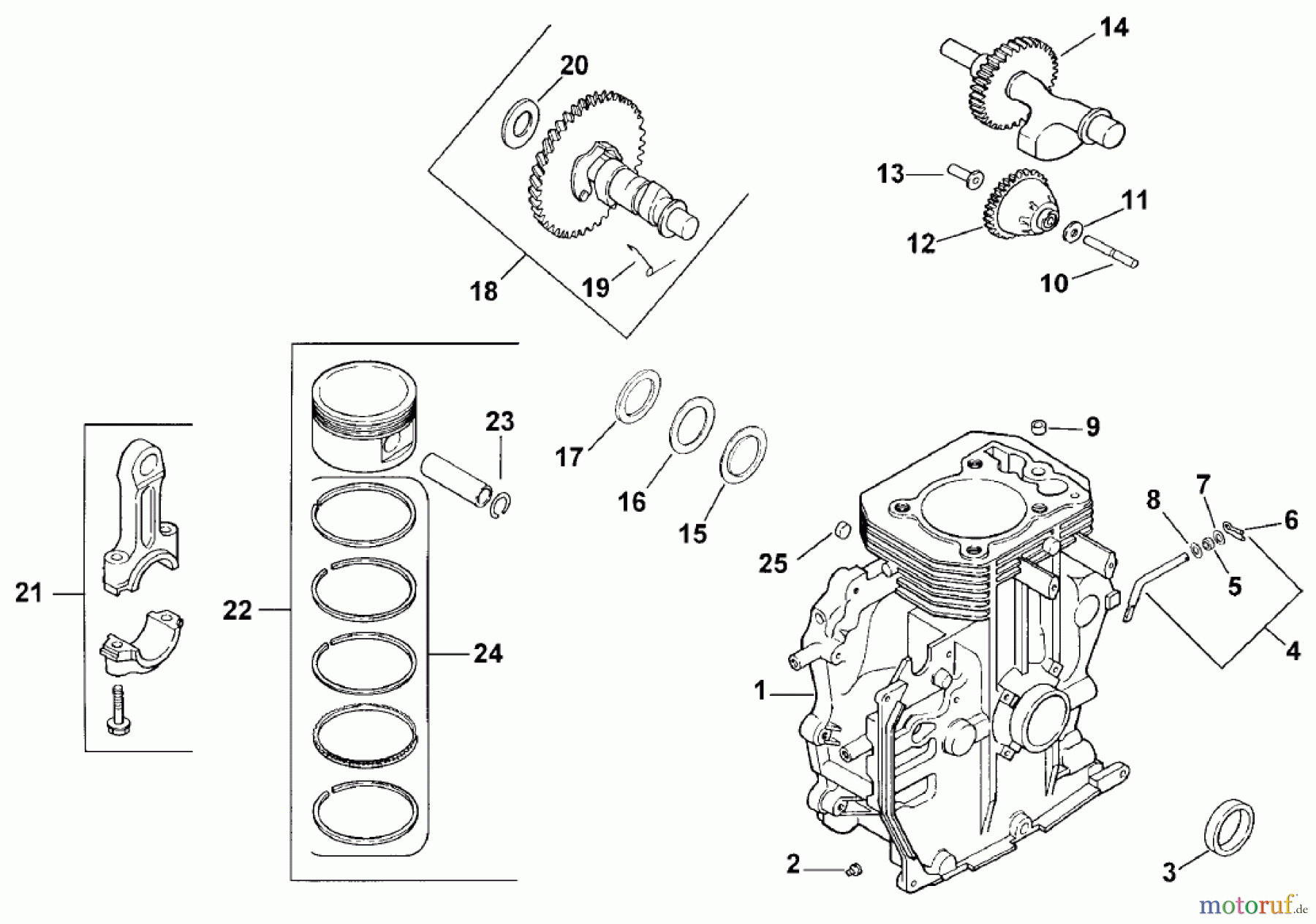 Toro Neu Mowers, Lawn & Garden Tractor Seite 1 73429 (312-8) - Toro 312-8 Garden Tractor, 2001 (210000001-210999999) CRANKCASE (MODEL 73449 ONLY)