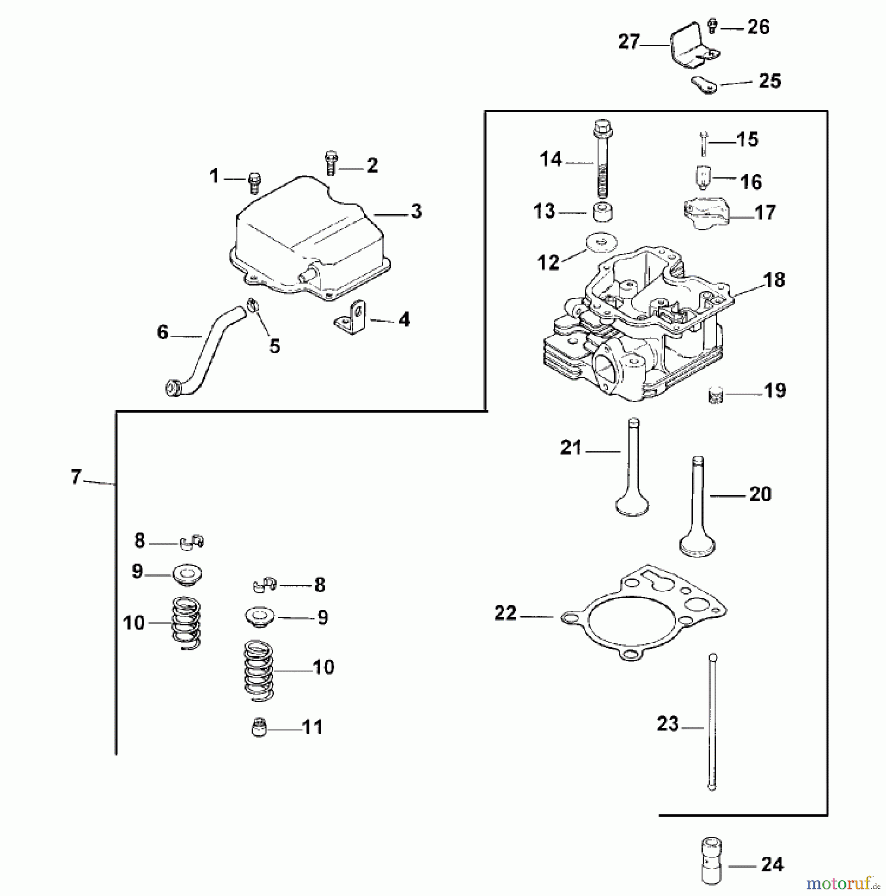 Toro Neu Mowers, Lawn & Garden Tractor Seite 1 73429 (312-8) - Toro 312-8 Garden Tractor, 2001 (210000001-210999999) CYLINDER HEAD/VALVE AND BREATHER (MODEL 73429 ONLY)