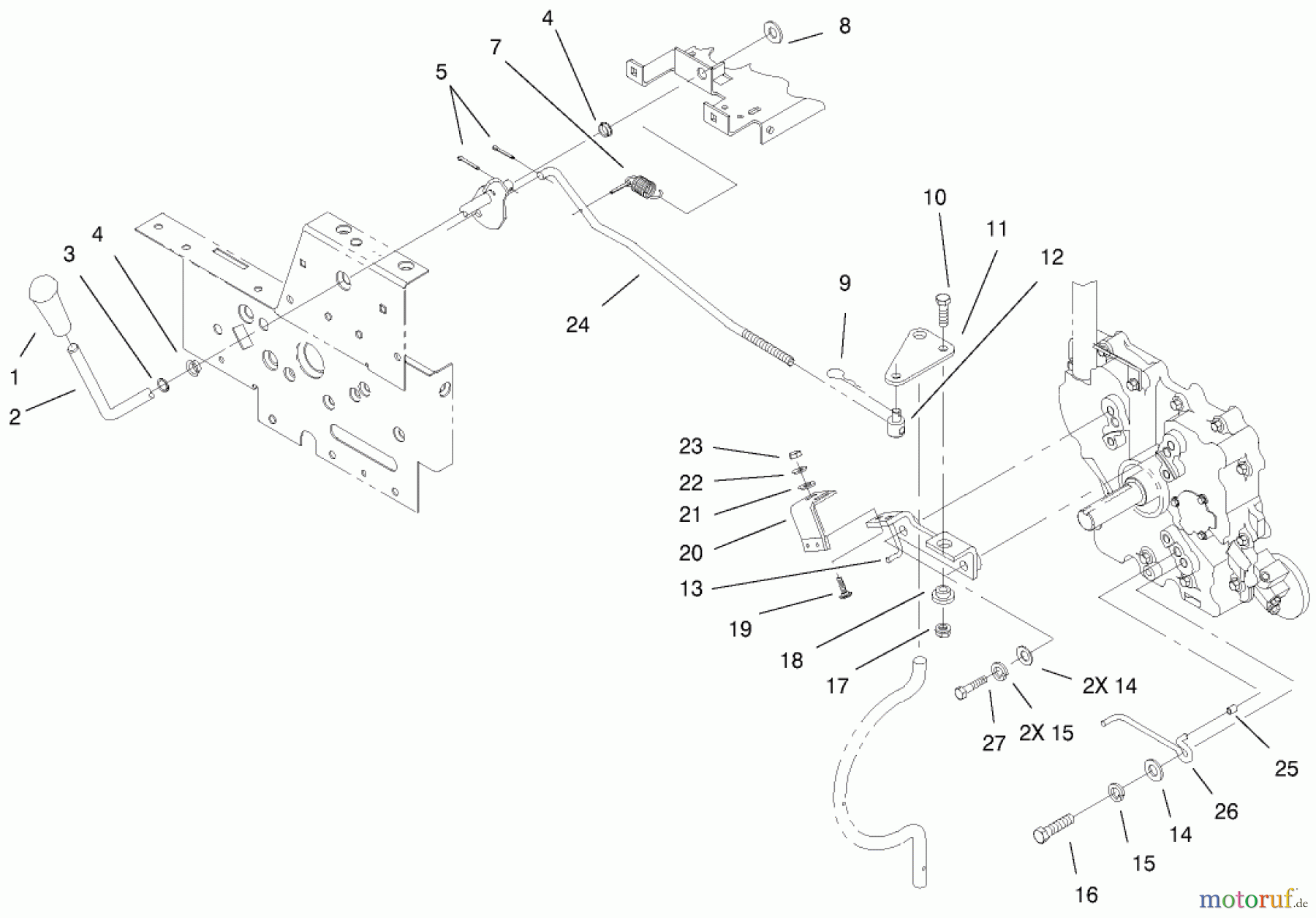  Toro Neu Mowers, Lawn & Garden Tractor Seite 1 73429 (312-8) - Toro 312-8 Garden Tractor, 2001 (210000001-210999999) PTO CLUTCH SYSTEM AND BELT GUIDE ASSEMBLY