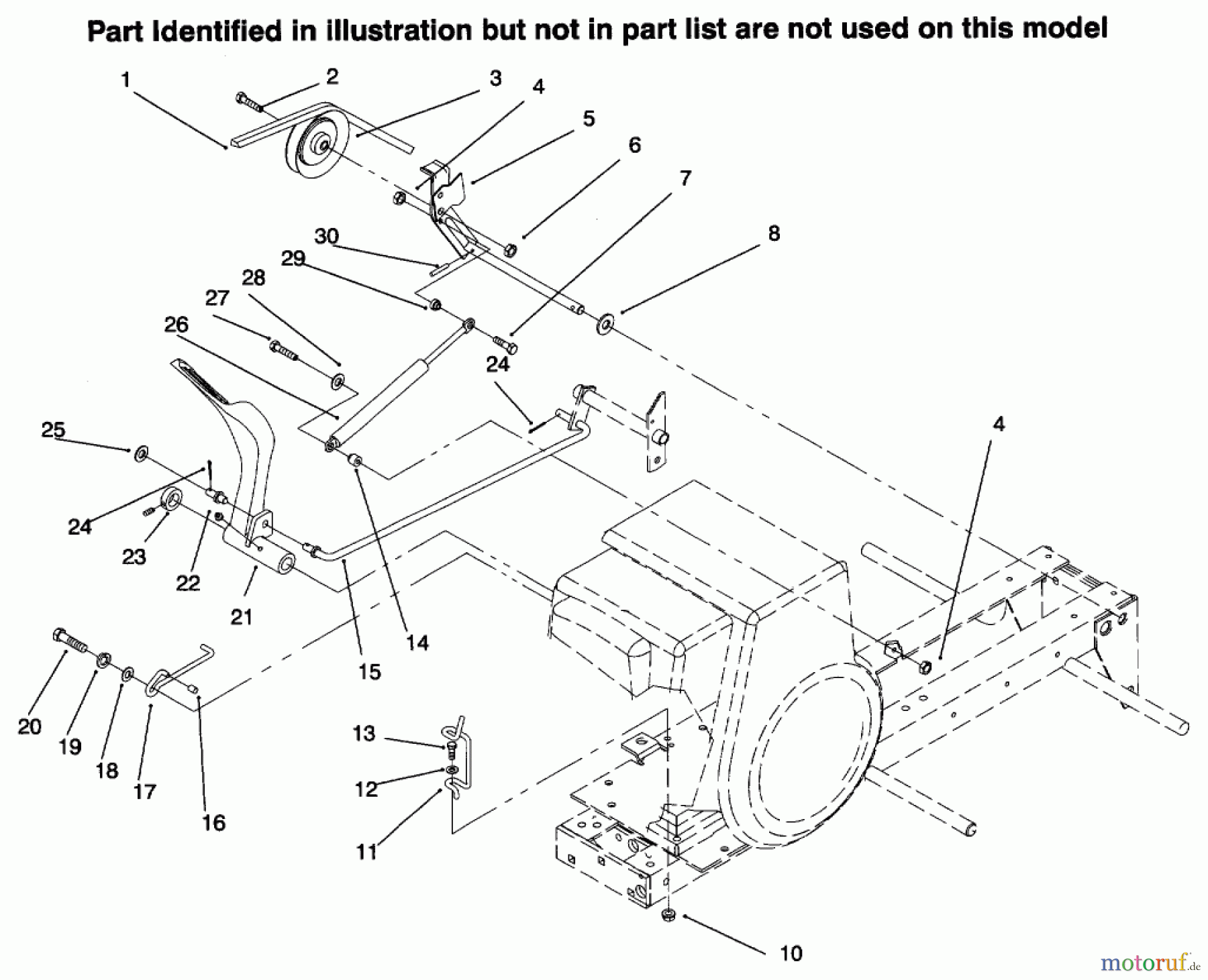  Toro Neu Mowers, Lawn & Garden Tractor Seite 1 73441 (416-8) - Toro 416-8 Garden Tractor, 1996 (69000001-69999999) BRAKE
