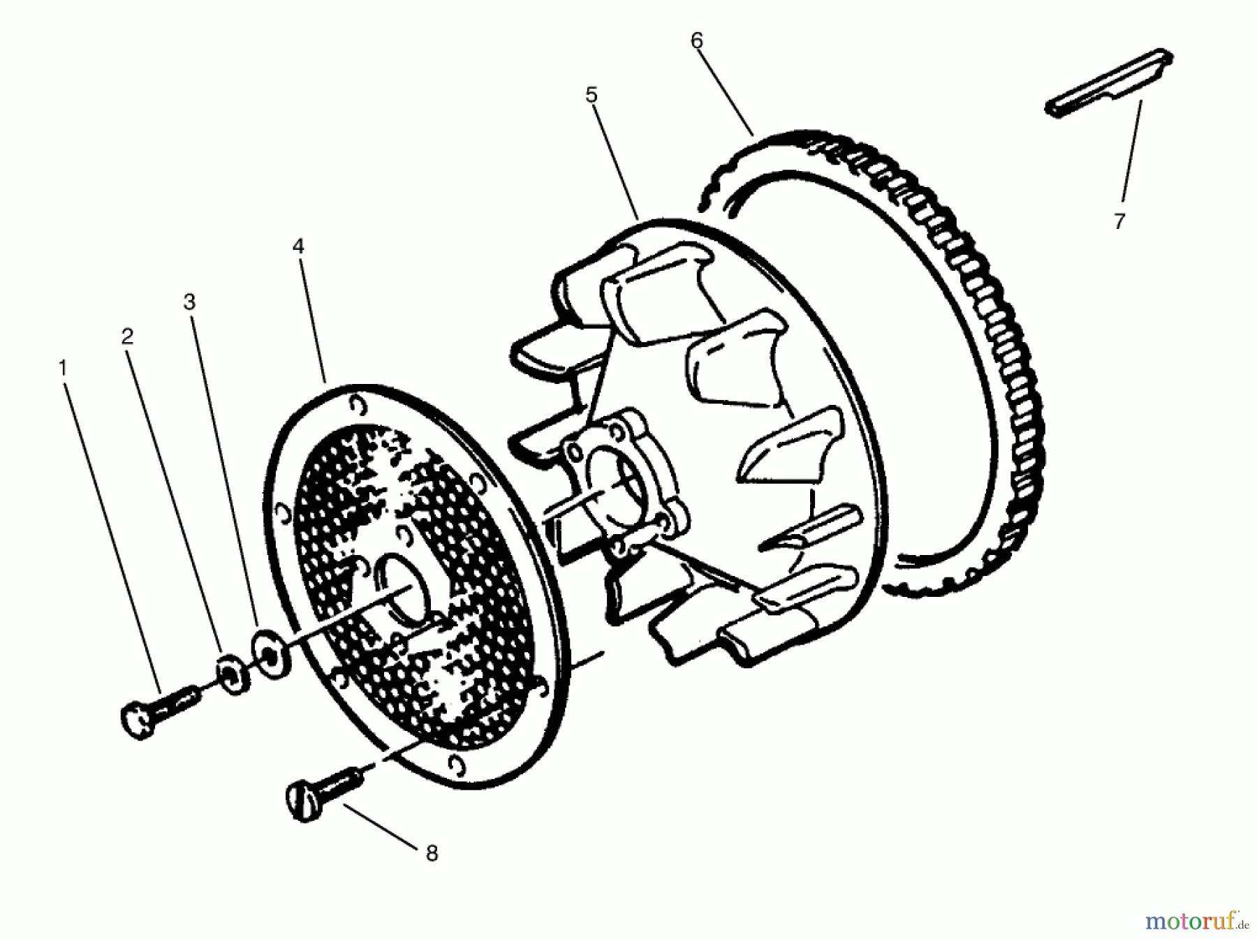 Toro Neu Mowers, Lawn & Garden Tractor Seite 1 73441 (416-8) - Toro 416-8 Garden Tractor, 1997 (7900001-7999999) FLYWHEEL