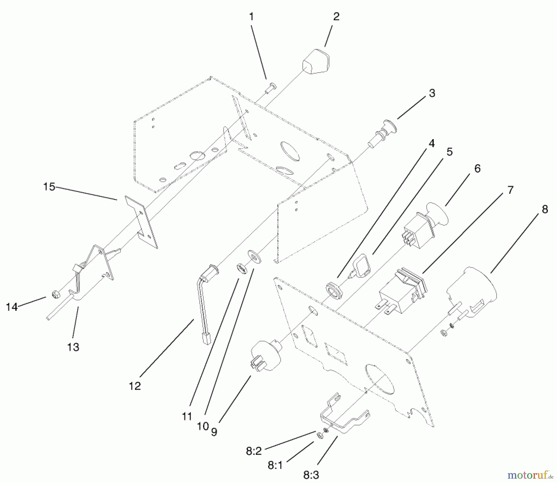 Toro Neu Mowers, Lawn & Garden Tractor Seite 1 73450 (315-8) - Toro 315-8 Garden Tractor, 2002 (220000001-220999999) GAUGE, WARNING LIGHT AND CONTROL ASSEMBLY