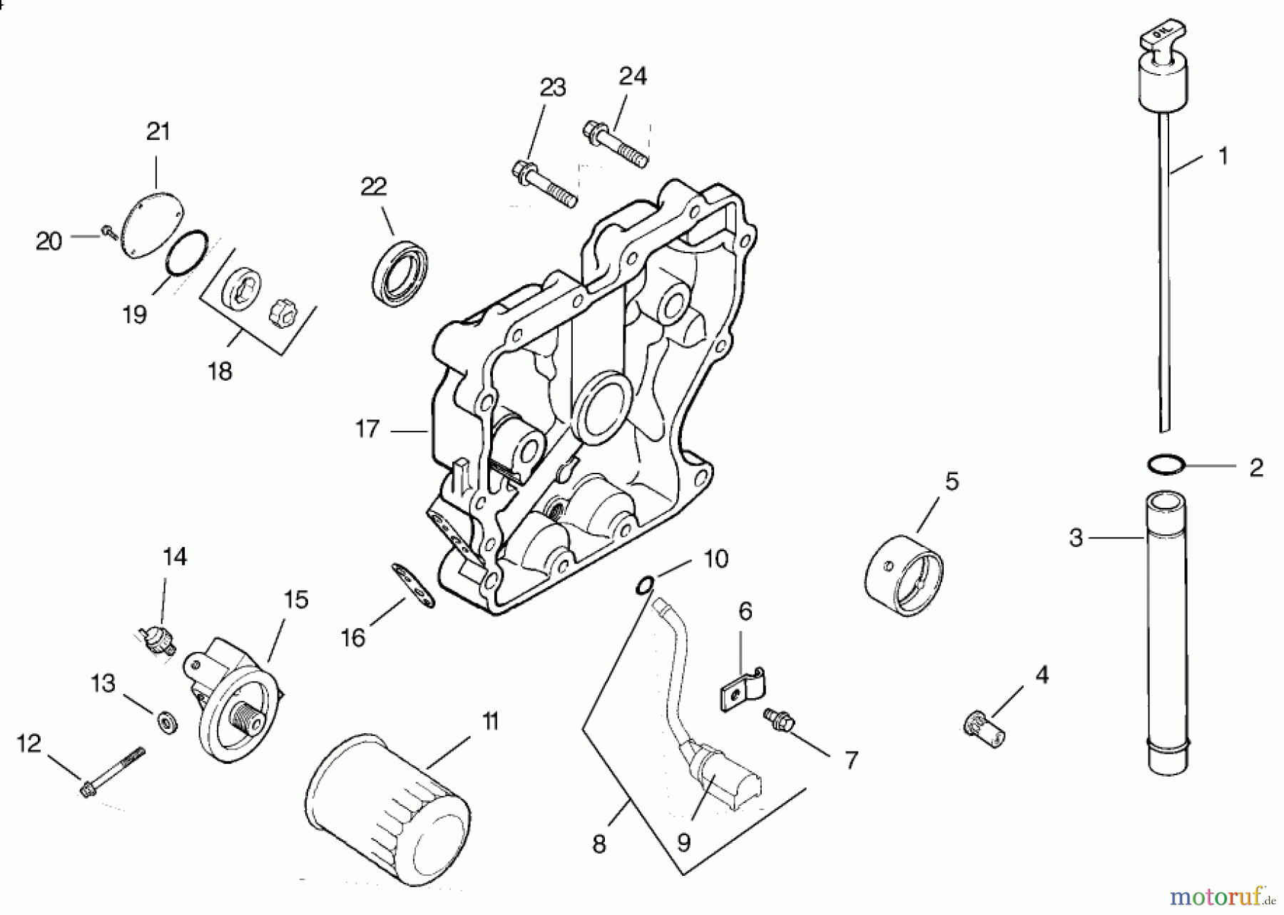 Toro Neu Mowers, Lawn & Garden Tractor Seite 1 73450 (315-8) - Toro 315-8 Garden Tractor, 2002 (220000001-220999999) OIL PAN/LUBRICATION ASSEMBLY KOHLER MODEL CH15S-44533