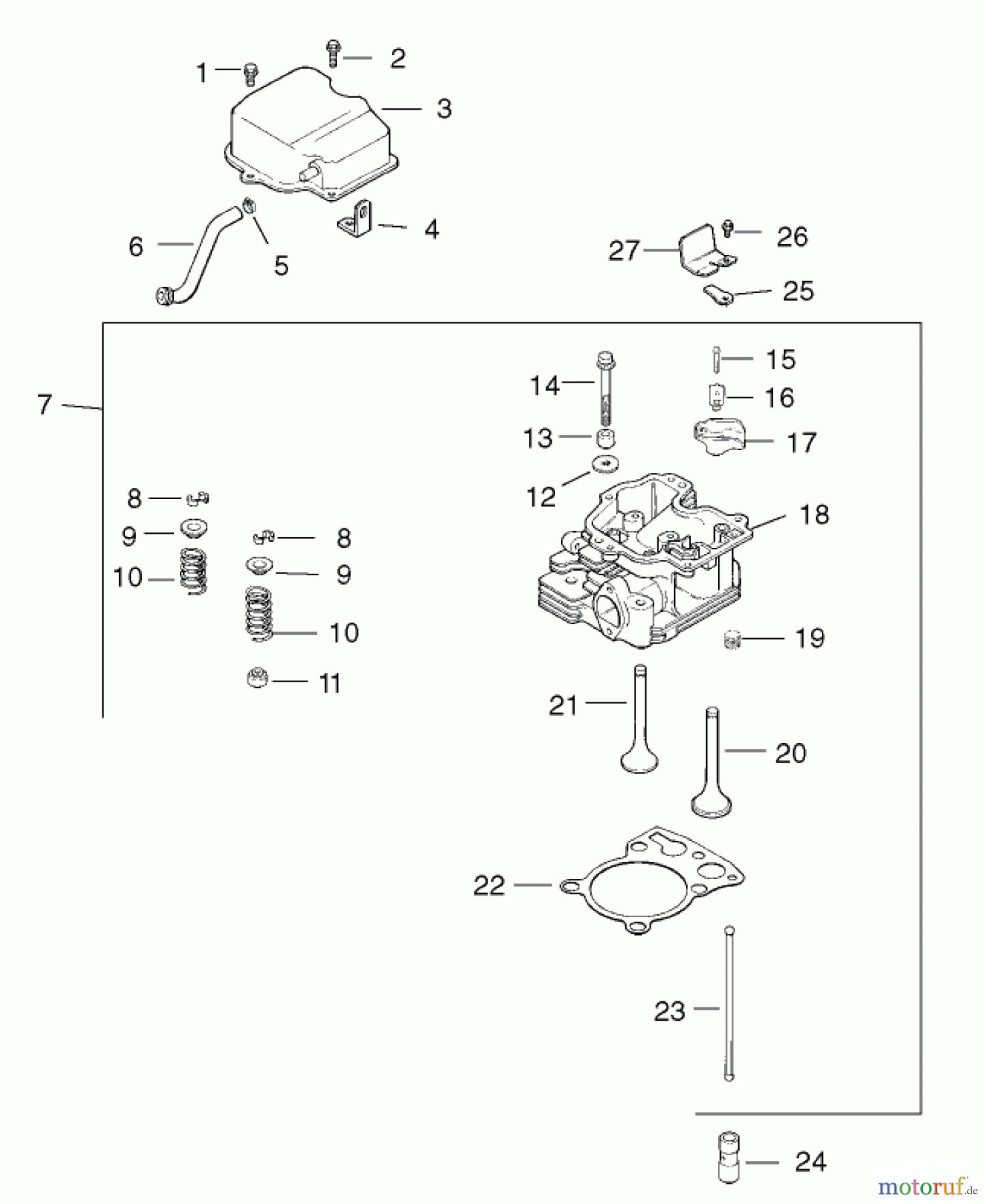 Toro Neu Mowers, Lawn & Garden Tractor Seite 1 73450 (315-8) - Toro 315-8 Garden Tractor, 2003 (230000001-230999999) HEAD / VALVE / BREATHER ASSEMBLY KOHLER CH15S-44533