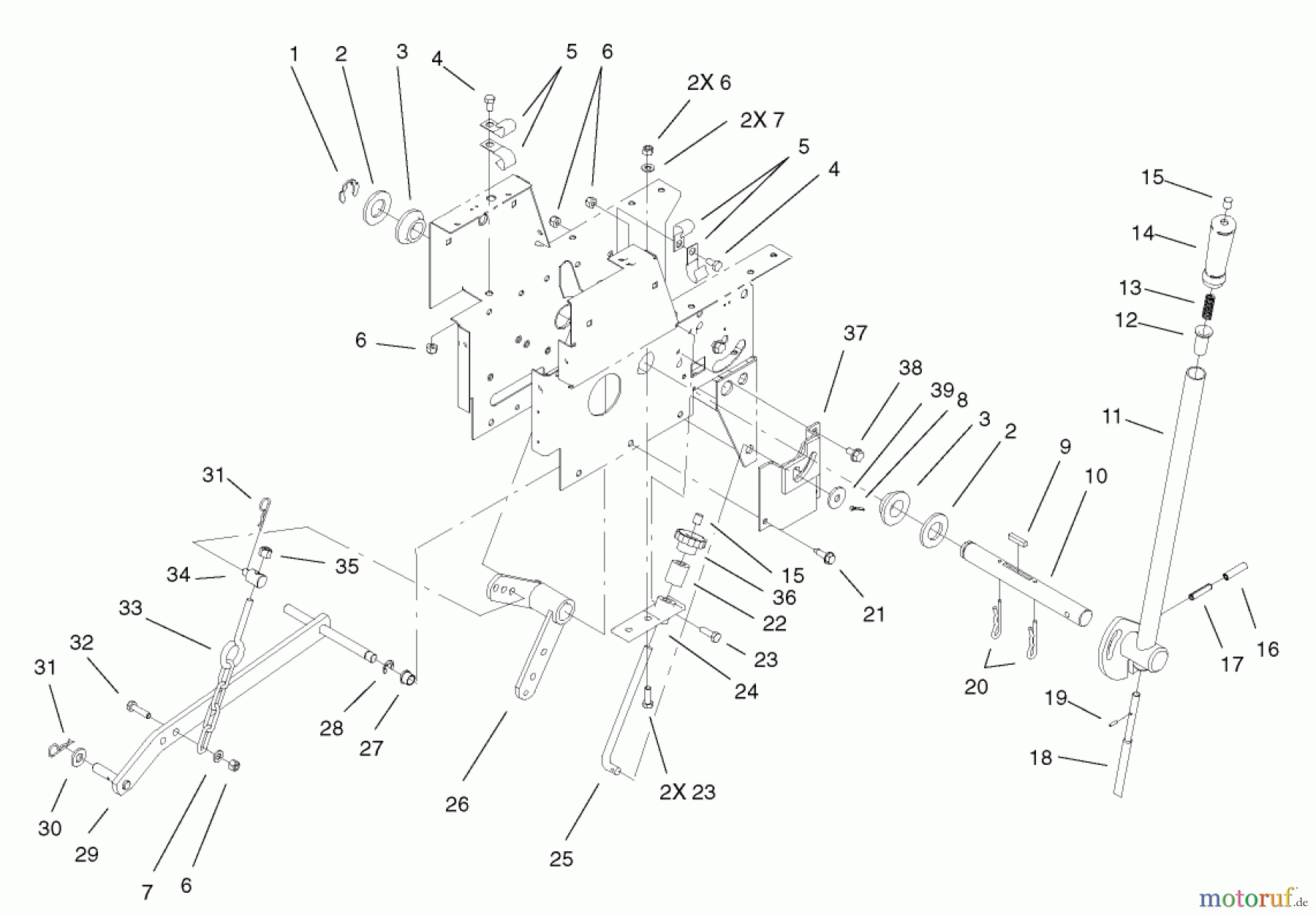  Toro Neu Mowers, Lawn & Garden Tractor Seite 1 73450 (315-8) - Toro 315-8 Garden Tractor, 2003 (230000001-230999999) MANUAL LIFT ASSEMBLY