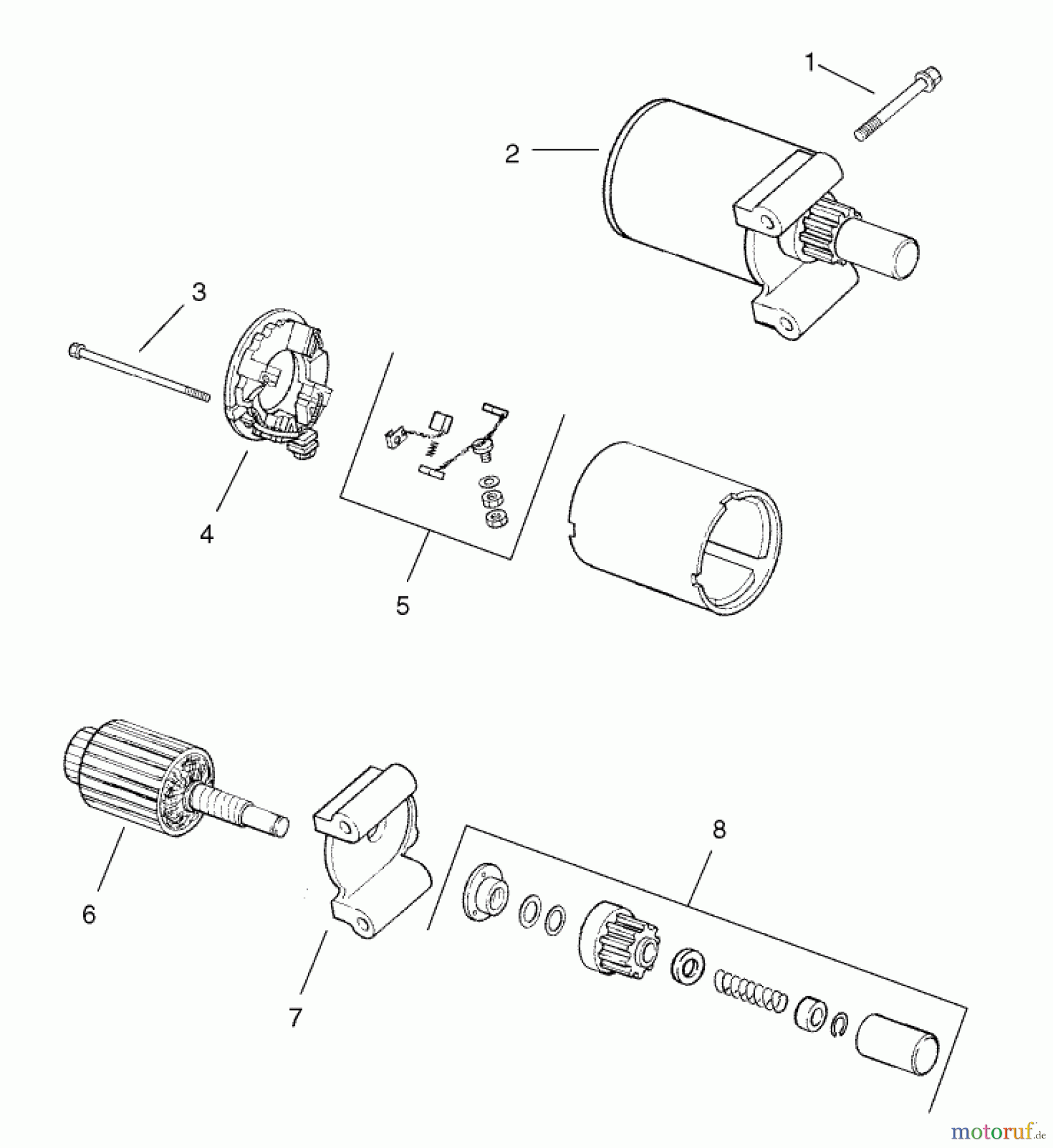 Toro Neu Mowers, Lawn & Garden Tractor Seite 1 73450 (315-8) - Toro 315-8 Garden Tractor, 2003 (230000001-230999999) STARTER ASSEMBLY KOHLER CH15S-44533