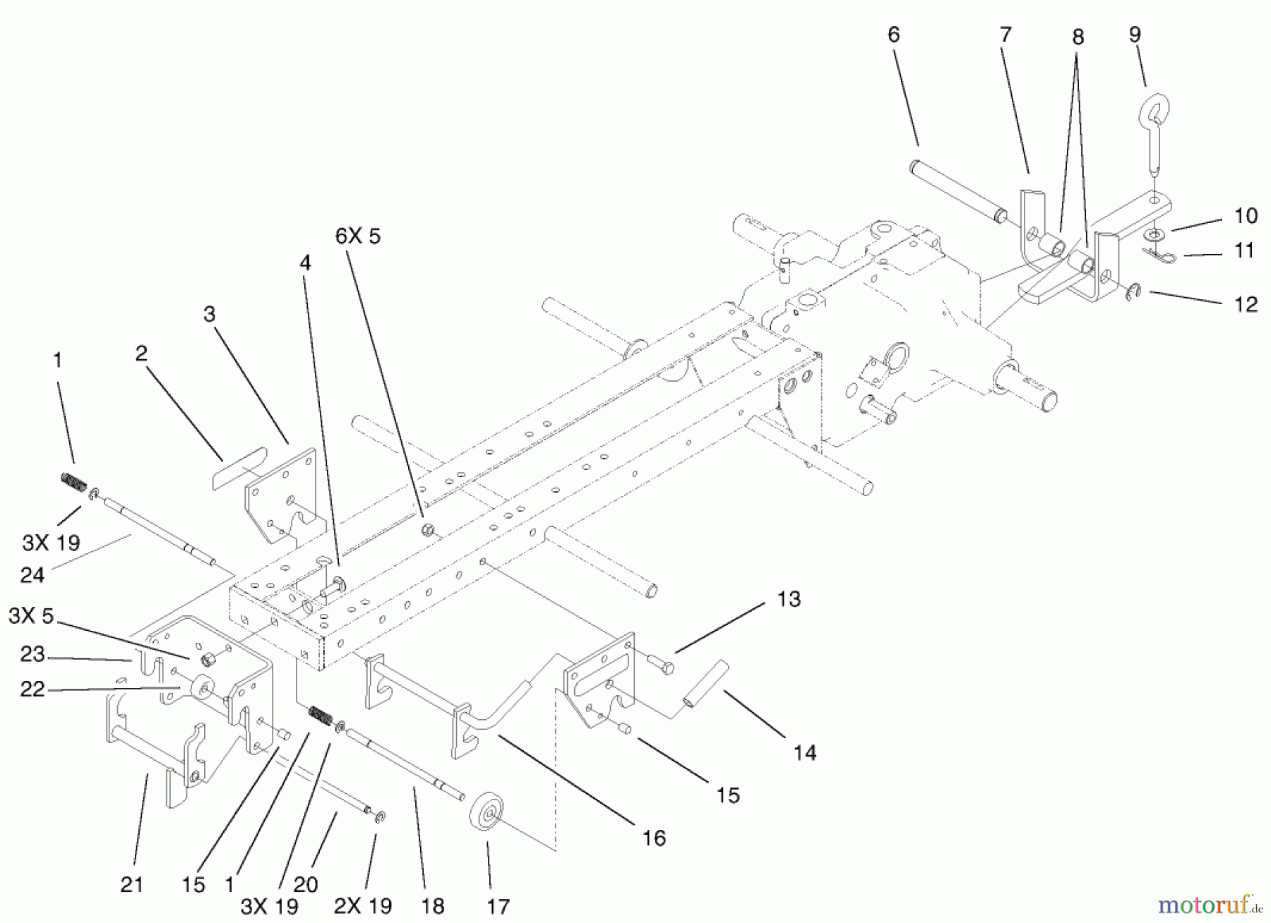 Toro Neu Mowers, Lawn & Garden Tractor Seite 1 73450 - Toro GT Classic Garden Tractor, 2005 (250000001-250999999) HITCH ASSEMBLY