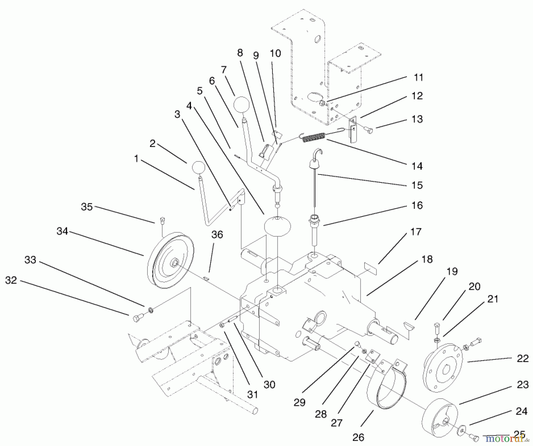  Toro Neu Mowers, Lawn & Garden Tractor Seite 1 73450 - Toro GT Classic Garden Tractor, 2005 (250000001-250999999) TRANSAXLE ASSEMBLY