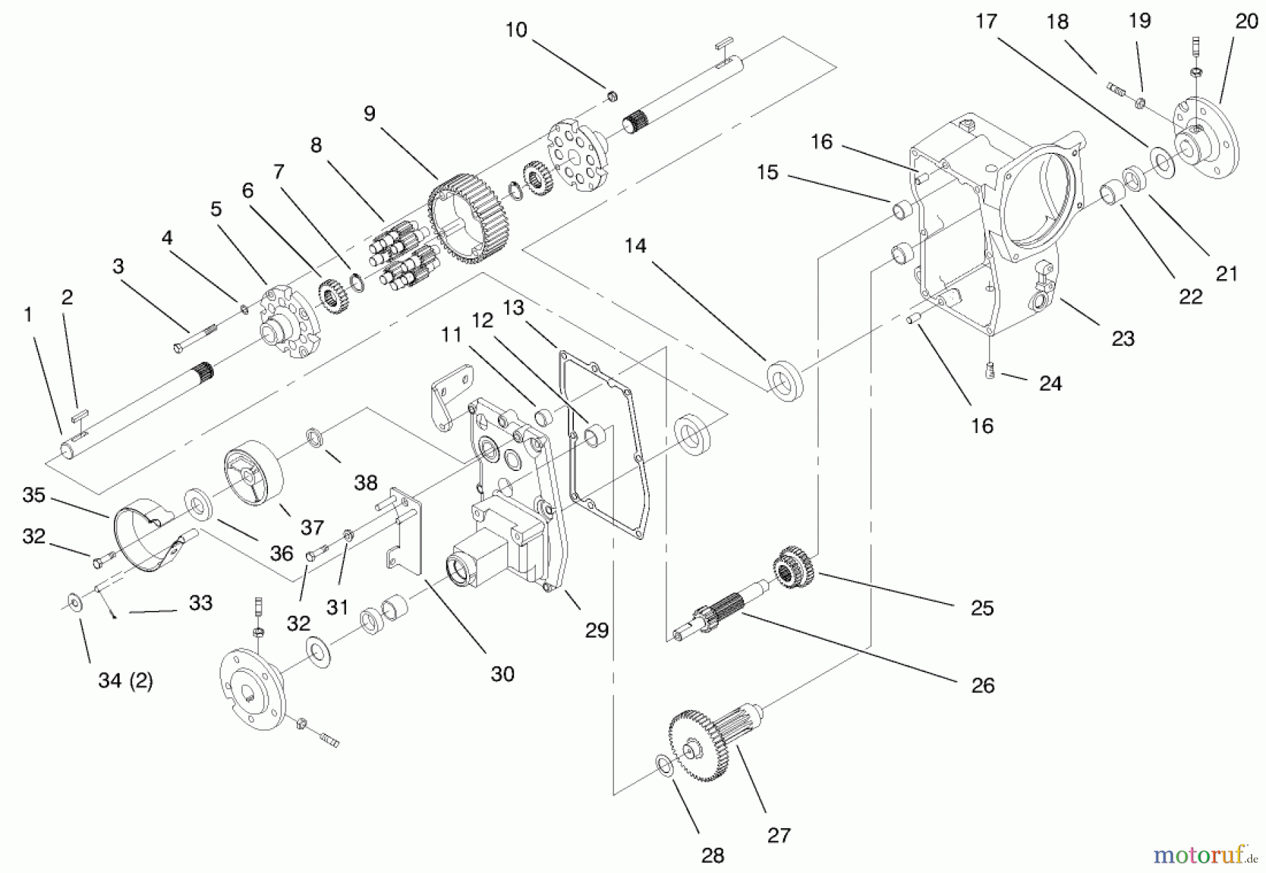 Toro Neu Mowers, Lawn & Garden Tractor Seite 1 73541 (520xi) - Toro 520xi Garden Tractor, 1998 (8900001-8999999) HYDRO TRANS AXLE ASSEMBLY #1