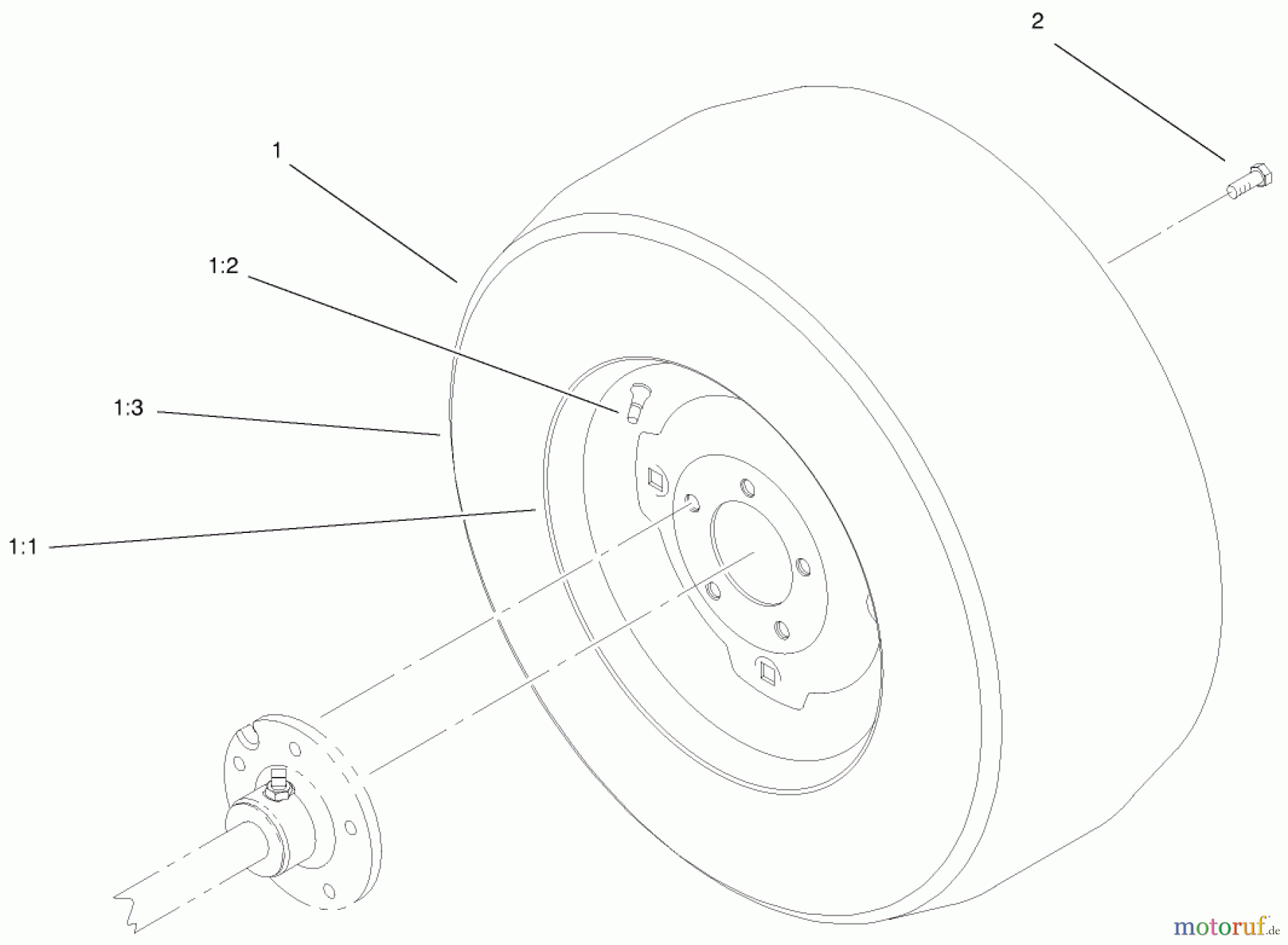  Toro Neu Mowers, Lawn & Garden Tractor Seite 1 73541 (520xi) - Toro 520xi Garden Tractor, 1998 (8900001-8999999) WHEEL ASSEMBLY