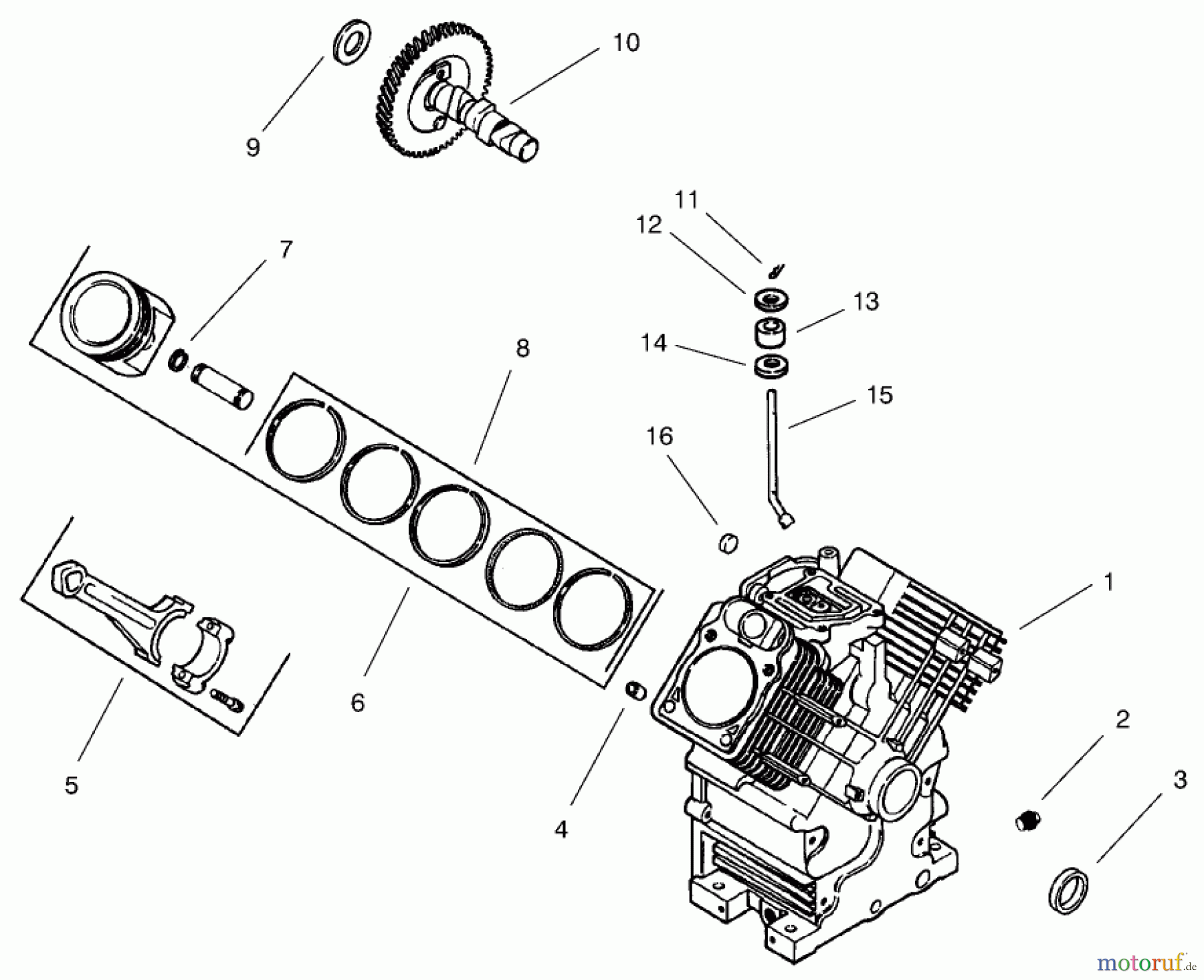 Toro Neu Mowers, Lawn & Garden Tractor Seite 1 73471 (518xi) - Toro 518xi Garden Tractor, 1999 (9900001-9999999) GROUP 2-CRANKCASE (MODEL 73542 & 73570)