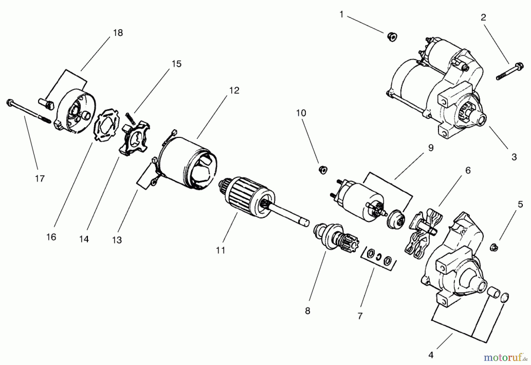  Toro Neu Mowers, Lawn & Garden Tractor Seite 1 73542 (520xi) - Toro 520xi Garden Tractor, 2000 (000000001-000999999) GROUP 7-STARTING SYSTEM (MODEL 73542 & 73570)