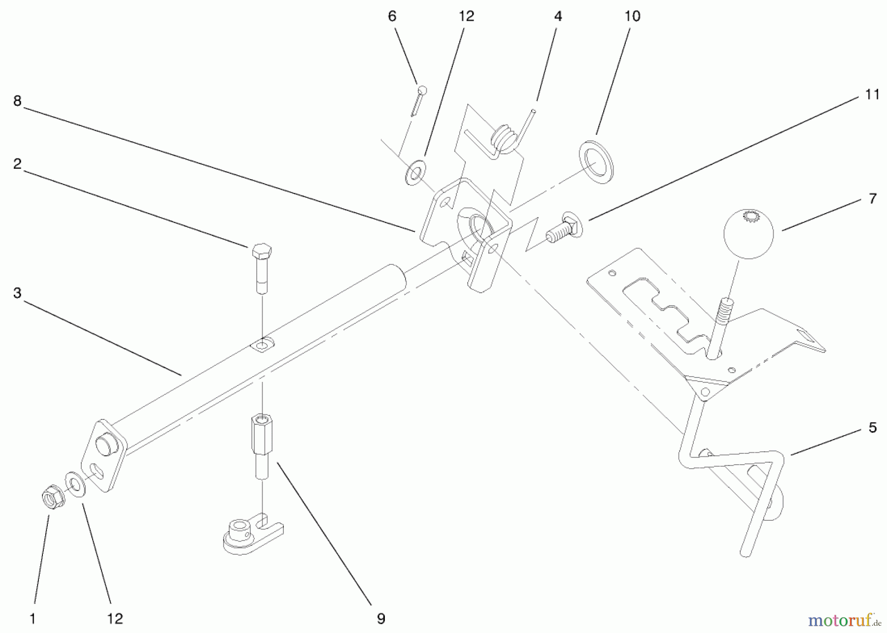  Toro Neu Mowers, Lawn & Garden Tractor Seite 1 73542 (520xi) - Toro 520xi Garden Tractor, 2000 (000000001-000999999) HI-LO SHIFT ASSEMBLY