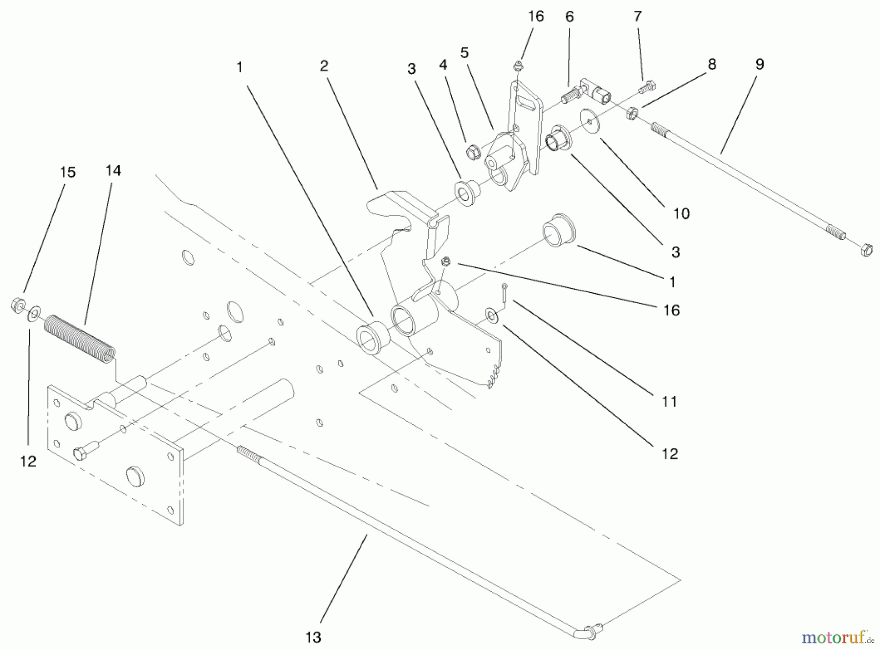Toro Neu Mowers, Lawn & Garden Tractor Seite 1 73542 (520xi) - Toro 520xi Garden Tractor, 2000 (000000001-000999999) LOWER PARKING BRAKE ASSEMBLY