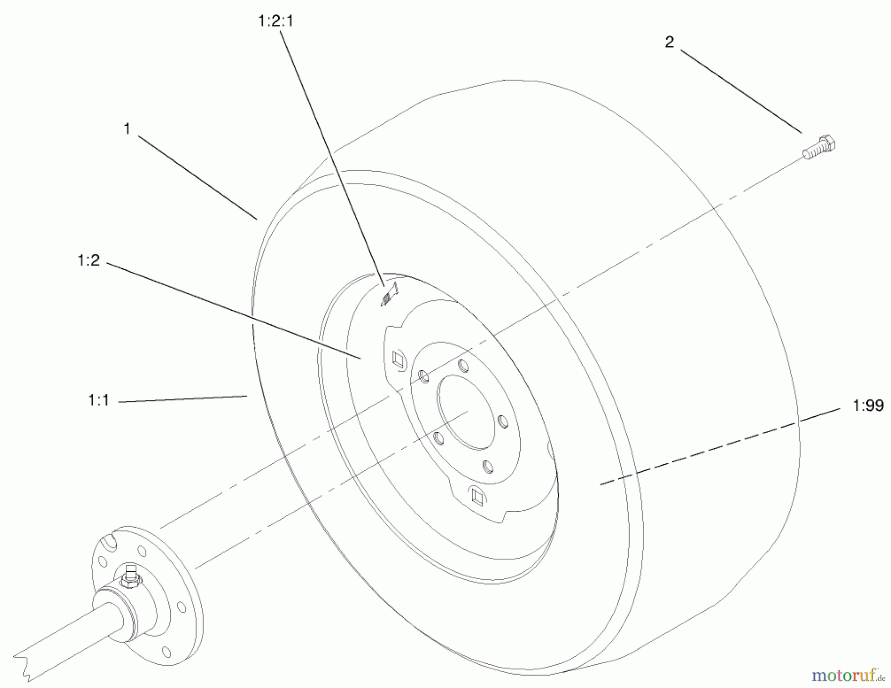 Toro Neu Mowers, Lawn & Garden Tractor Seite 1 73542 (520xi) - Toro 520xi Garden Tractor, 2000 (000000001-000999999) WHEEL ASSEMBLY