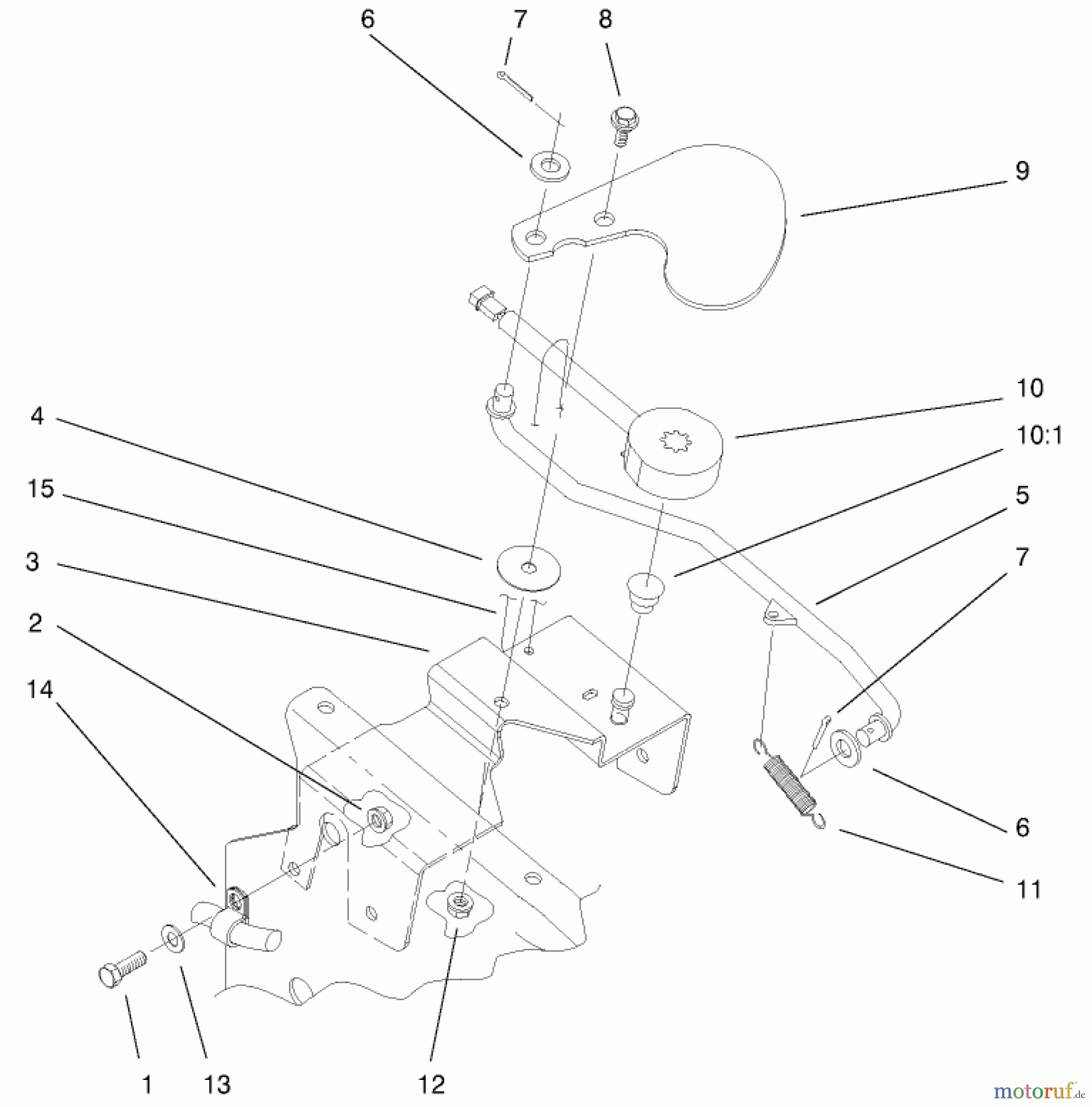  Toro Neu Mowers, Lawn & Garden Tractor Seite 1 73570 (520xi) - Toro 520xi Garden Tractor, 2000 (200000001-200999999) CRUISE CONTROL ASSEMBLY