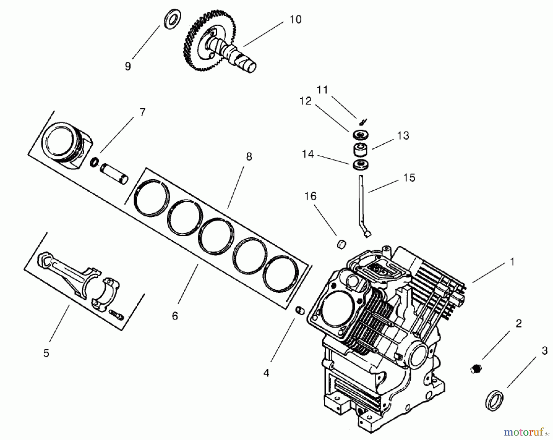 Toro Neu Mowers, Lawn & Garden Tractor Seite 1 73471 (518xi) - Toro 518xi Garden Tractor, 2000 (200000001-200999999) GROUP 2-CRANKCASE (MODELS 73542 & 73570)