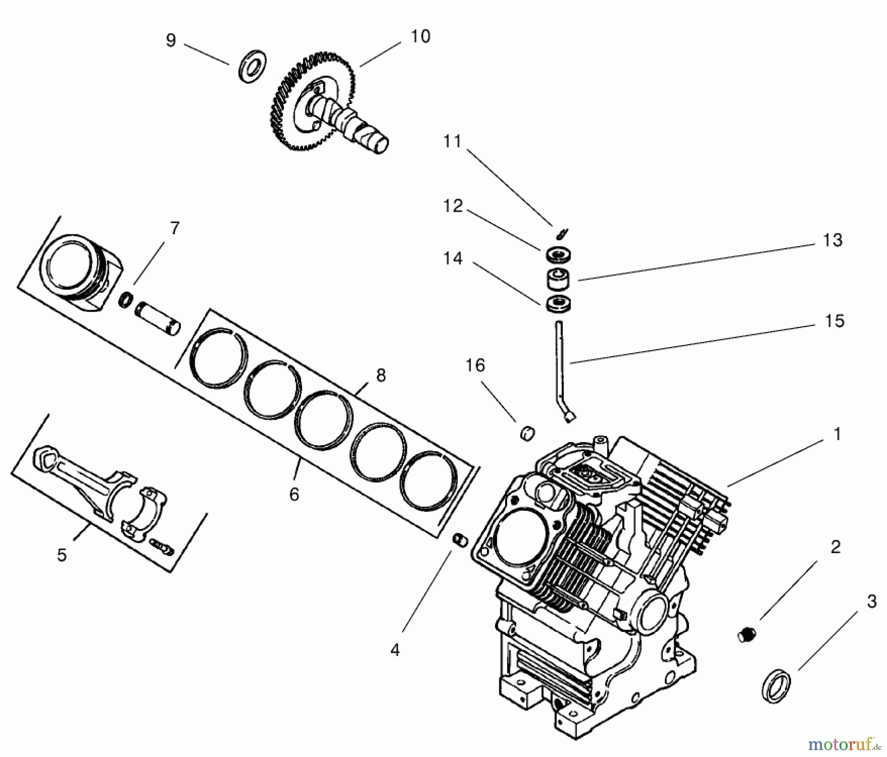 Toro Neu Mowers, Lawn & Garden Tractor Seite 1 73570 (520xi) - Toro 520xi Garden Tractor, 2000 (200000001-200999999) GROUUP 2-CRANKCASE (MODEL 73471 ONLY)