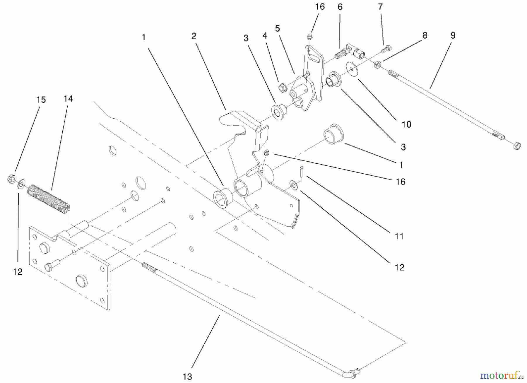 Toro Neu Mowers, Lawn & Garden Tractor Seite 1 73471 (518xi) - Toro 518xi Garden Tractor, 2000 (200000001-200999999) LOWER PARKING BRAKE ASSEMBLY