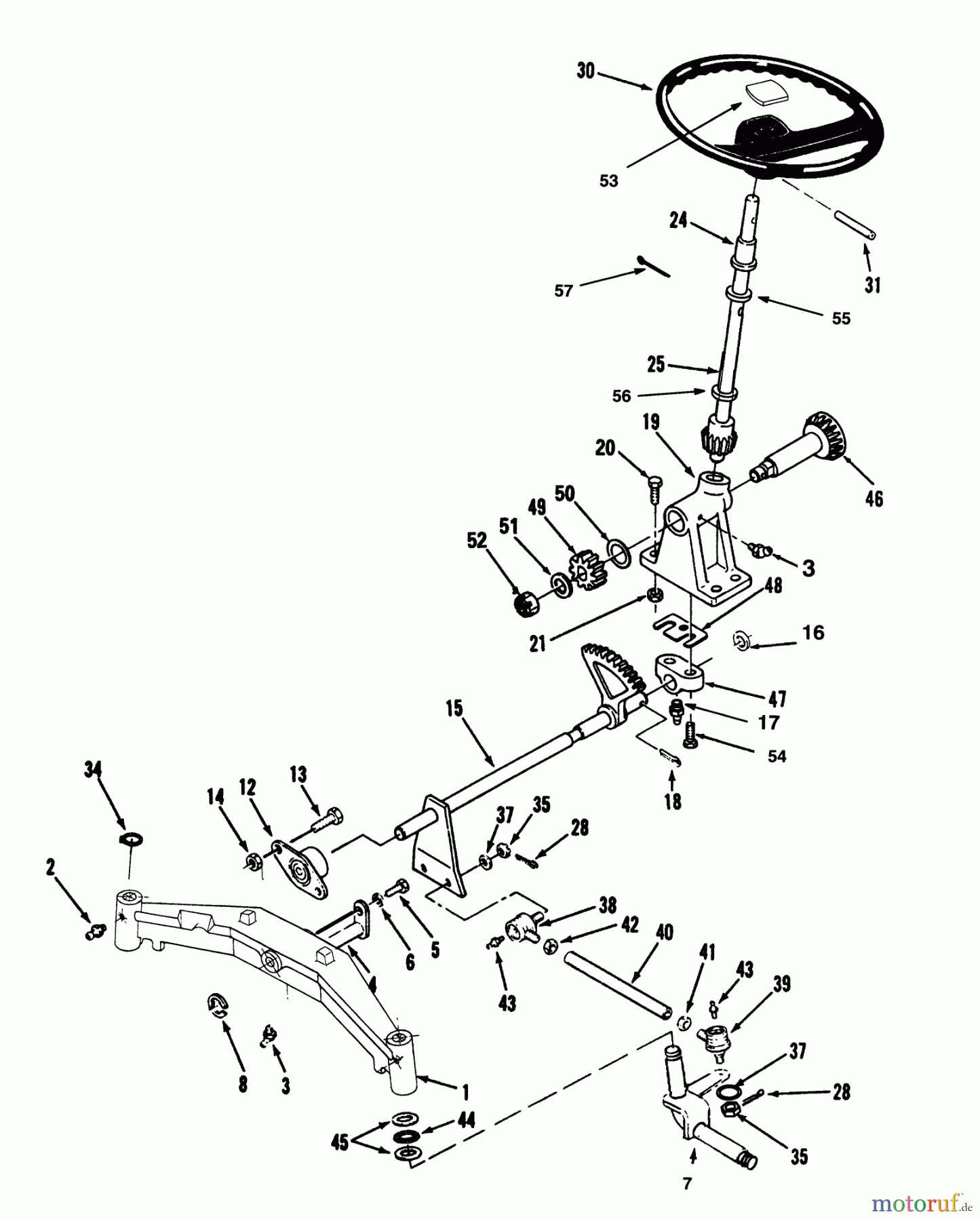  Toro Neu Mowers, Lawn & Garden Tractor Seite 1 73501 (520-H) - Toro 520-H Garden Tractor, 1993 (39000001-39999999) FRONT AXLE AND STEERING