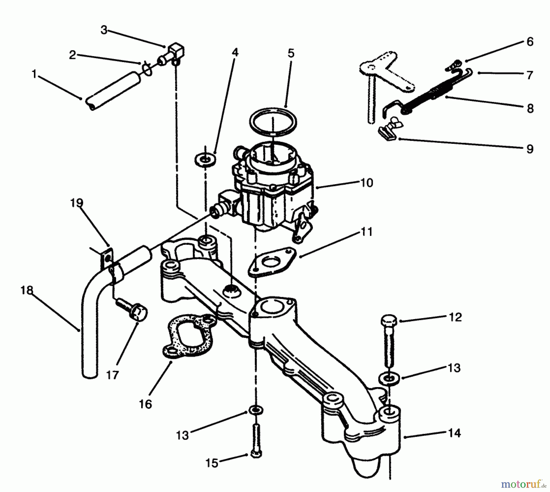  Toro Neu Mowers, Lawn & Garden Tractor Seite 1 73501 (520-H) - Toro 520-H Garden Tractor, 1994 (49000001-49999999) INTAKE MANIFOLD
