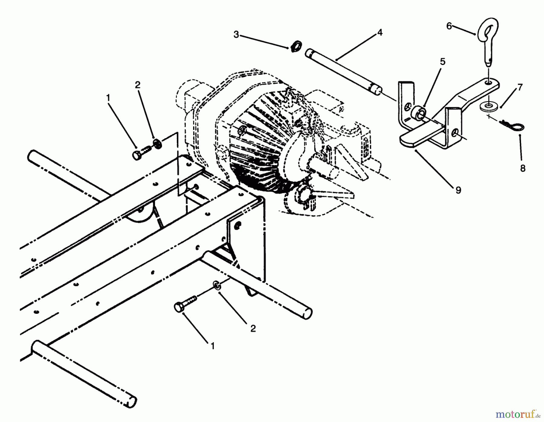 Toro Neu Mowers, Lawn & Garden Tractor Seite 1 73501 (520-H) - Toro 520-H Garden Tractor, 1994 (49000001-49999999) REAR HITCH ASSEMBLY