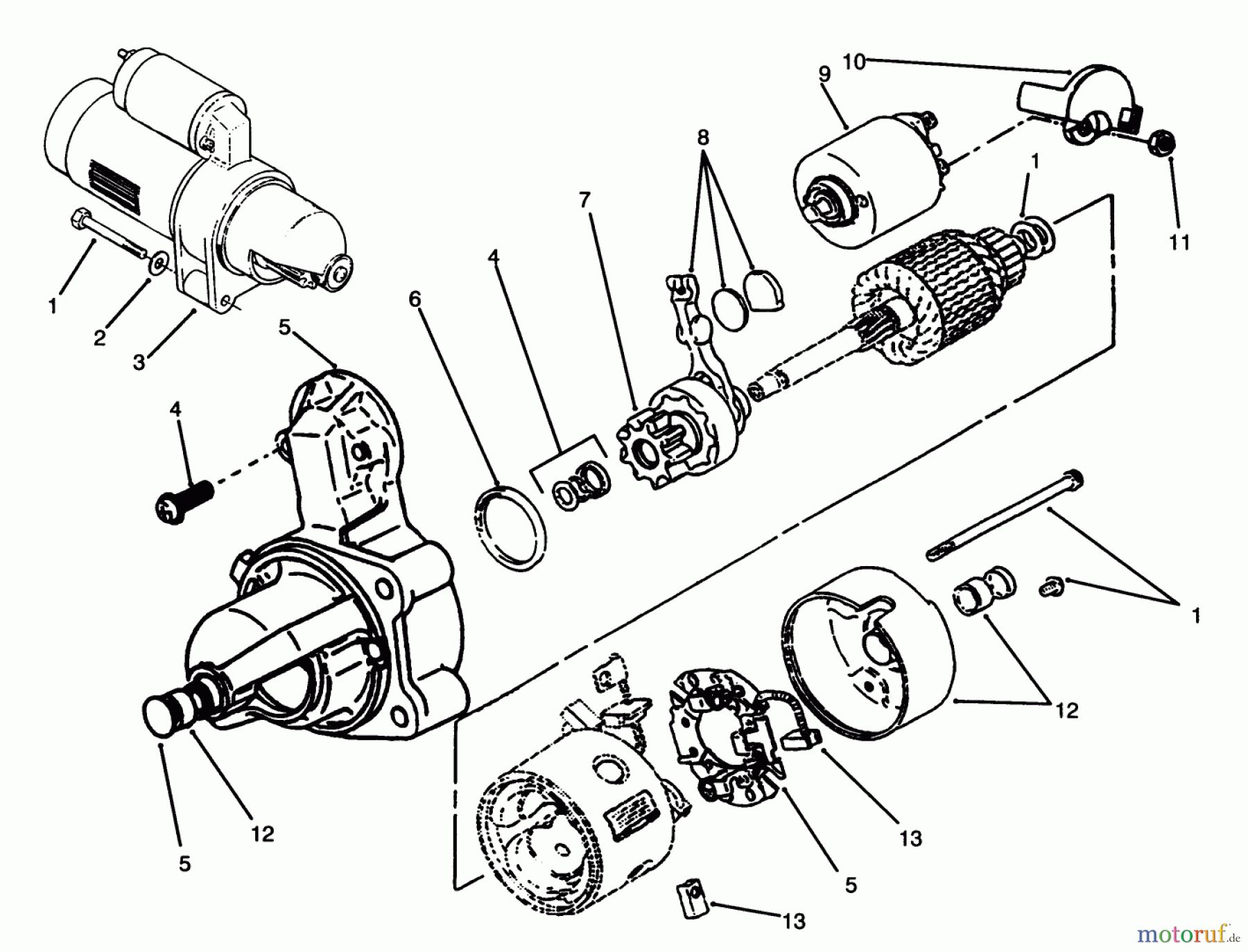 Toro Neu Mowers, Lawn & Garden Tractor Seite 1 73501 (520-H) - Toro 520-H Garden Tractor, 1994 (49000001-49999999) STARTER