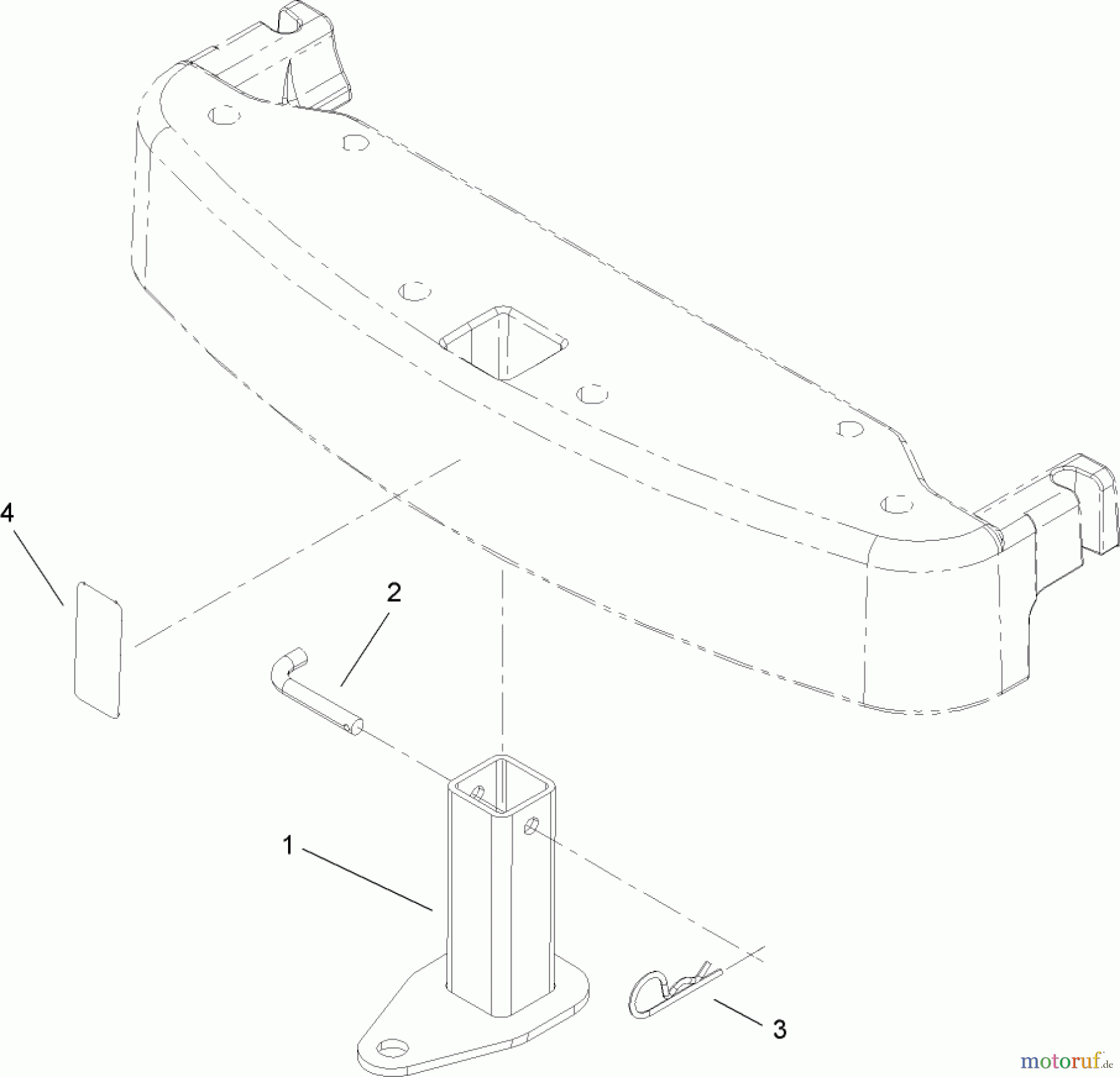 Toro Neu Accessories, Mower 79318 - Toro Rear Hitch Kit, Zero-Turn-Radius Riding Mower HITCH AND DECAL ASSEMBLY