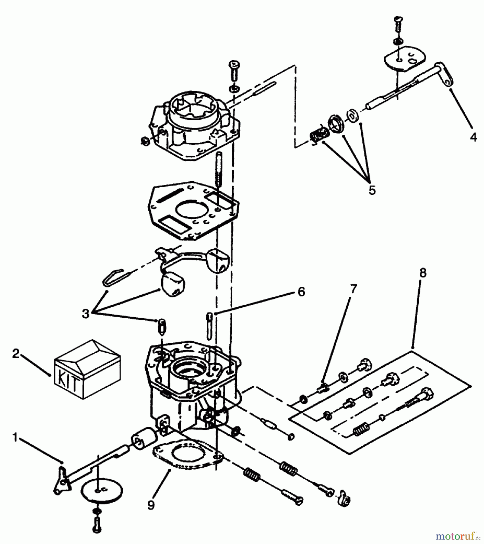 Toro Neu Mowers, Lawn & Garden Tractor Seite 1 73501 (520-H) - Toro 520-H Garden Tractor, 1995 (59002869-59002946) CARBURETOR ASSEMBLY