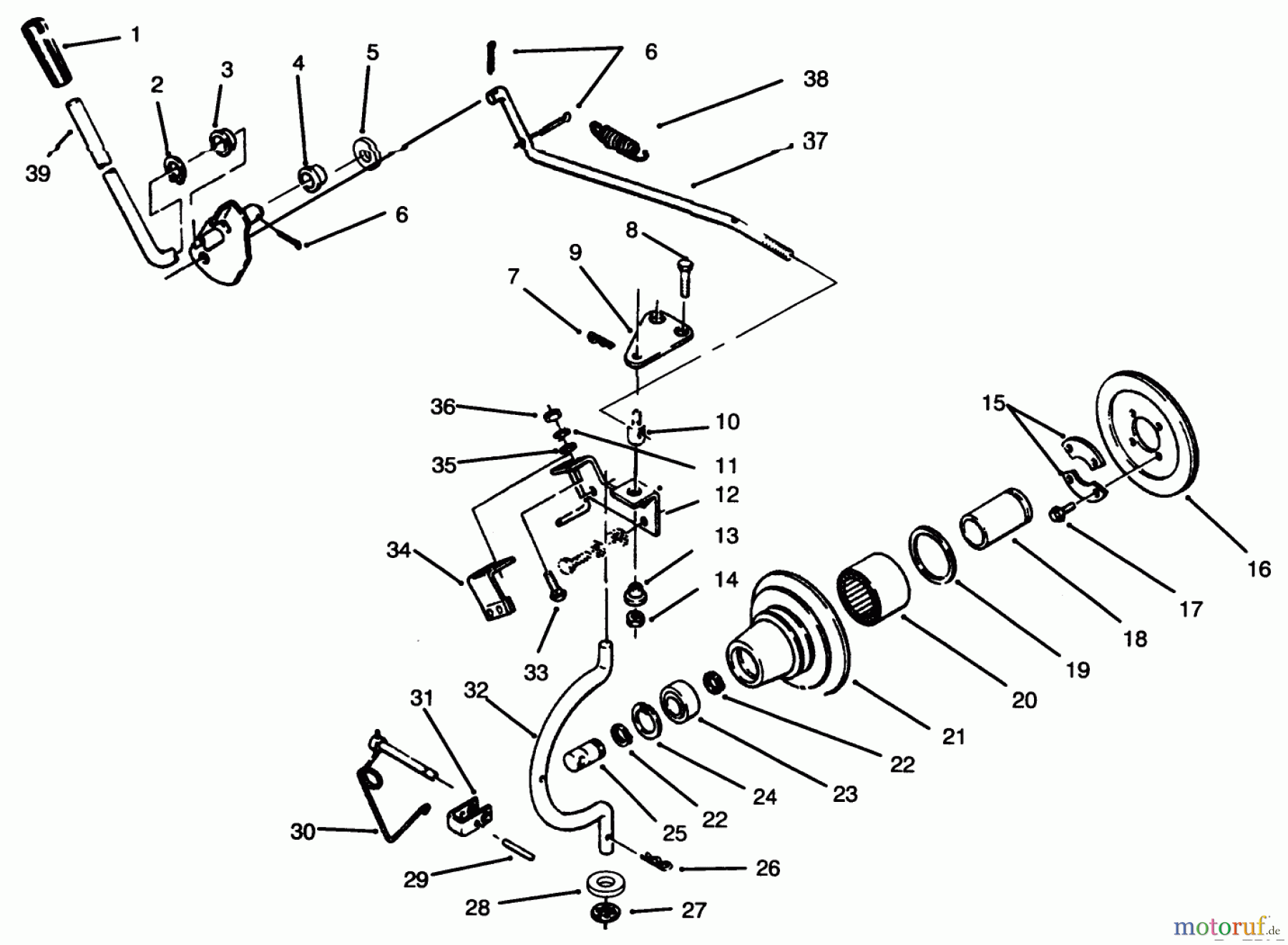 Toro Neu Mowers, Lawn & Garden Tractor Seite 1 73501 (520-H) - Toro 520-H Garden Tractor, 1995 (59002869-59002946) PTO CLUTCH & CONTROL
