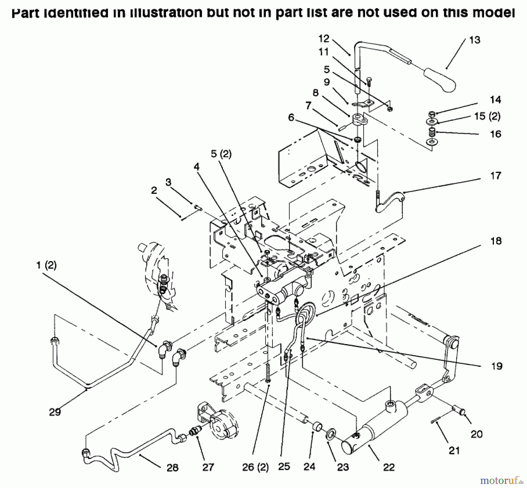 Toro Neu Mowers, Lawn & Garden Tractor Seite 1 73502 (520-H) - Toro 520-H Garden Tractor, 1996 (6900001-6999999) HYDRAULIC LIFT SYSTEM #1