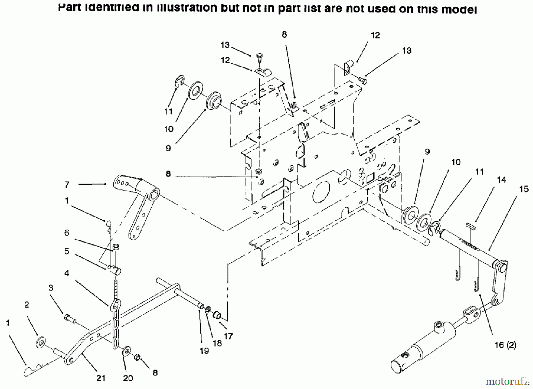 Toro Neu Mowers, Lawn & Garden Tractor Seite 1 73502 (520-H) - Toro 520-H Garden Tractor, 1996 (6900001-6999999) HYDRAULIC LIFT SYSTEM #2