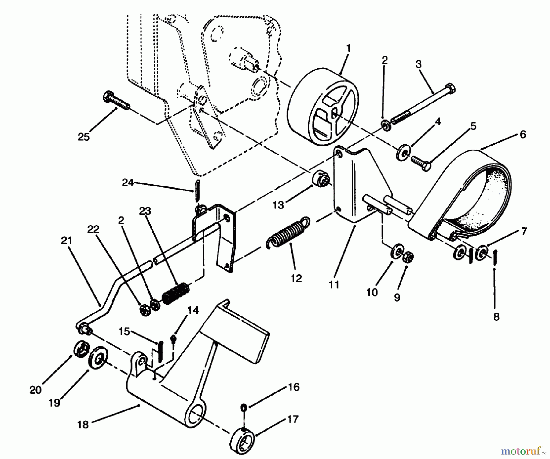 Toro Neu Mowers, Lawn & Garden Tractor Seite 1 73520 (520-H) - Toro 520-H Garden Tractor, 1994 (4900001-4999999) BRAKE PEDAL & LINKAGE ASSEMBLY