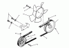 Toro 73520 (520-H) - 520-H Garden Tractor, 1994 (4900001-4999999) Ersatzteile DRIVE BELT AND PULLEYS