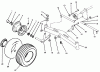 Toro 73520 (520-H) - 520-H Garden Tractor, 1994 (4900001-4999999) Ersatzteile FRONT AXLE AND WHEEL ASSEMBLY