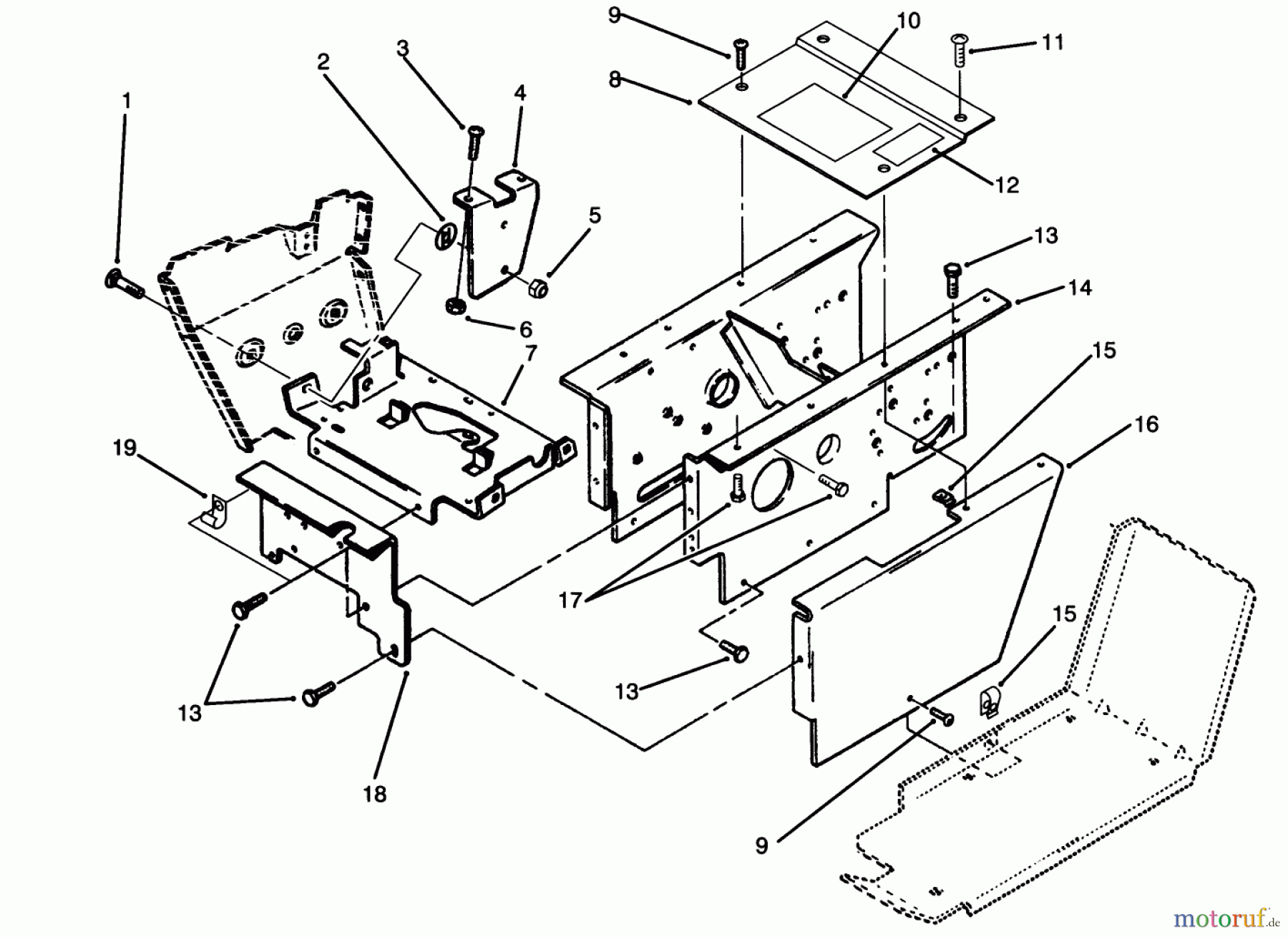 Toro Neu Mowers, Lawn & Garden Tractor Seite 1 73520 (520-H) - Toro 520-H Garden Tractor, 1994 (4900001-4999999) HOODSTAND ASSEMBLY