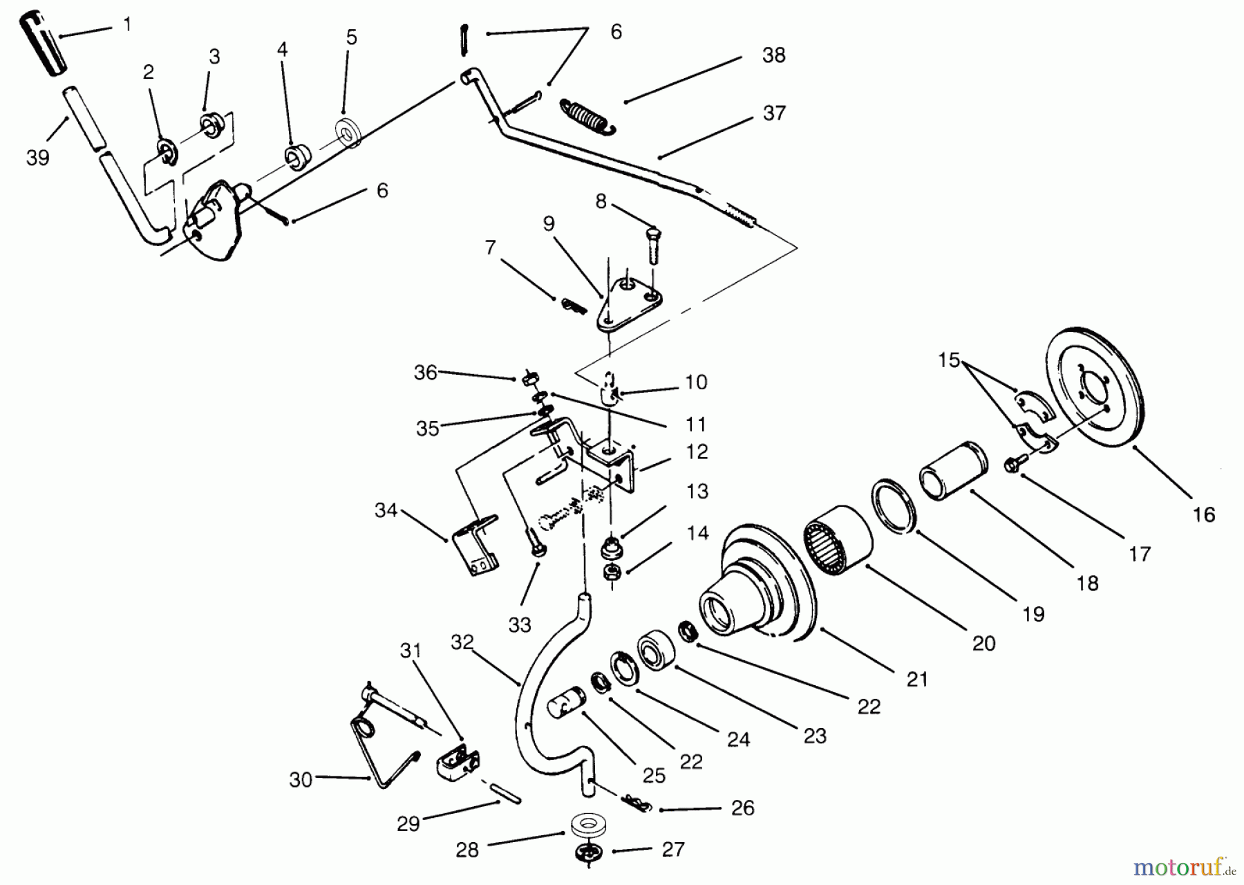 Toro Neu Mowers, Lawn & Garden Tractor Seite 1 73520 (520-H) - Toro 520-H Garden Tractor, 1995 (5900001-5900177) PTO CLUTCH & CONTROL