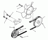 Toro 73520 (520-H) - 520-H Garden Tractor, 1995 (5900178-5999999) Ersatzteile DRIVE BELT AND PULLEYS