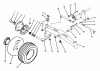 Toro 73520 (520-H) - 520-H Garden Tractor, 1995 (5900178-5999999) Ersatzteile FRONT AXLE AND WHEEL ASSEMBLY