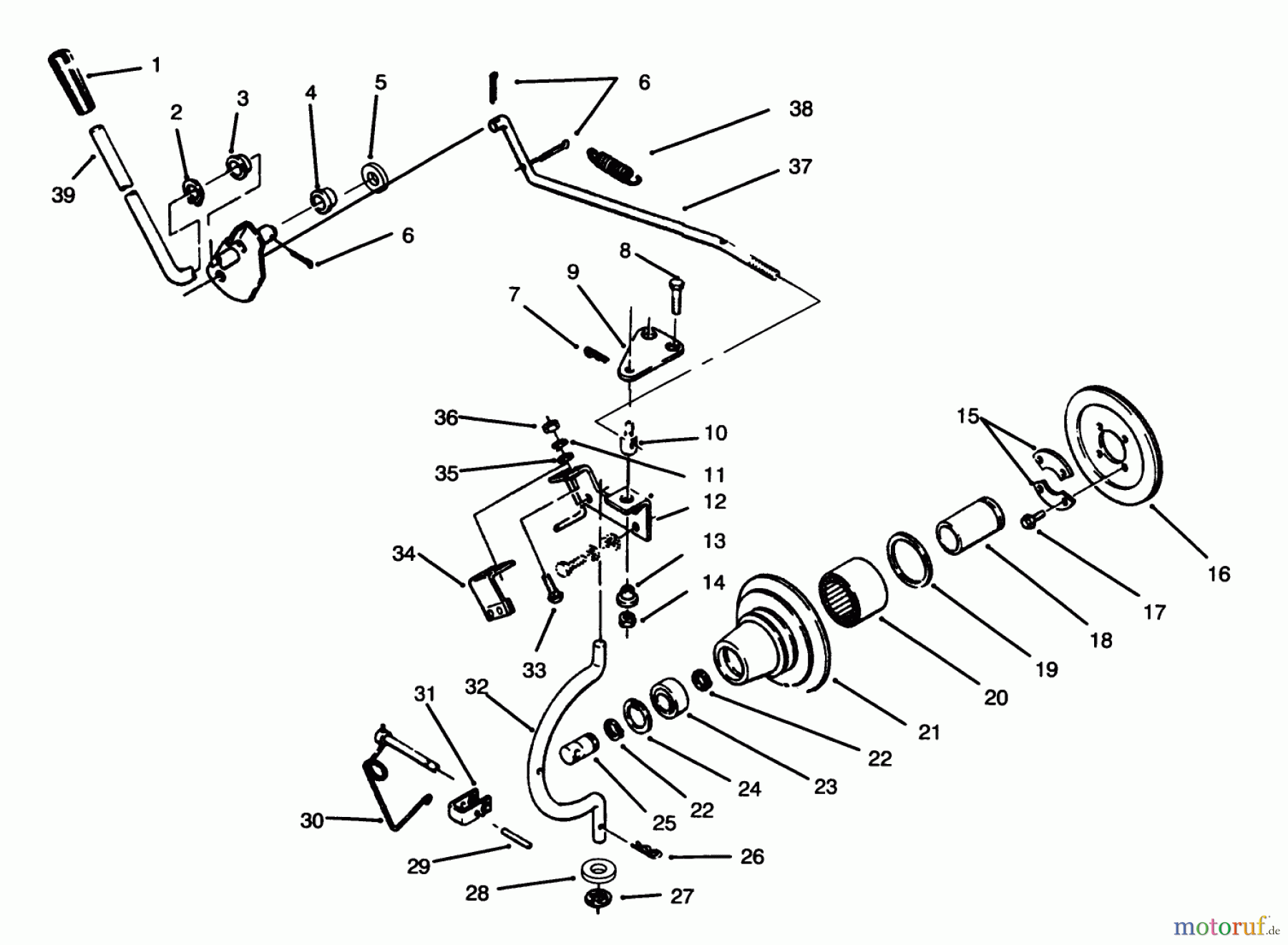 Toro Neu Mowers, Lawn & Garden Tractor Seite 1 73520 (520-H) - Toro 520-H Garden Tractor, 1995 (5900178-5999999) PTO CLUTCH & CONTROL