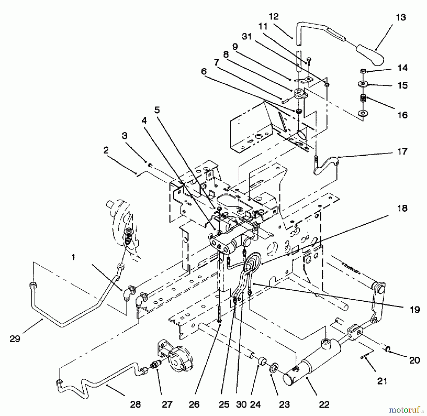  Toro Neu Mowers, Lawn & Garden Tractor Seite 1 73521 (520-H) - Toro 520-H Garden Tractor, 1997 (7900001-7999999) HYDRAULIC LIFT SYSTEM #1