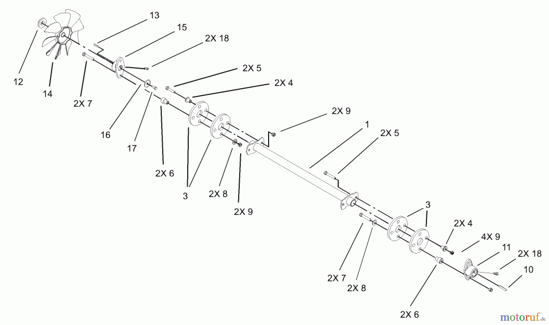  Toro Neu Mowers, Lawn & Garden Tractor Seite 1 73542 (520xi) - Toro 520xi Garden Tractor, 2004 (240000001-240999999) DRIVE SHAFT ASSEMBLY