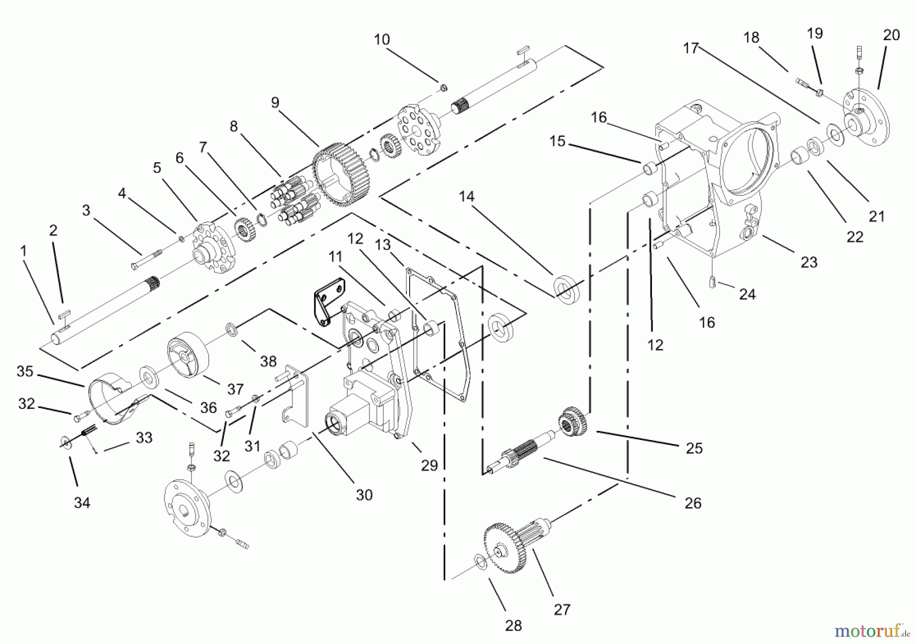  Toro Neu Mowers, Lawn & Garden Tractor Seite 1 73542 (520xi) - Toro 520xi Garden Tractor, 2003 (230000001-230999999) HYDRO TRANSAXLE SHAFT ASSEMBLY