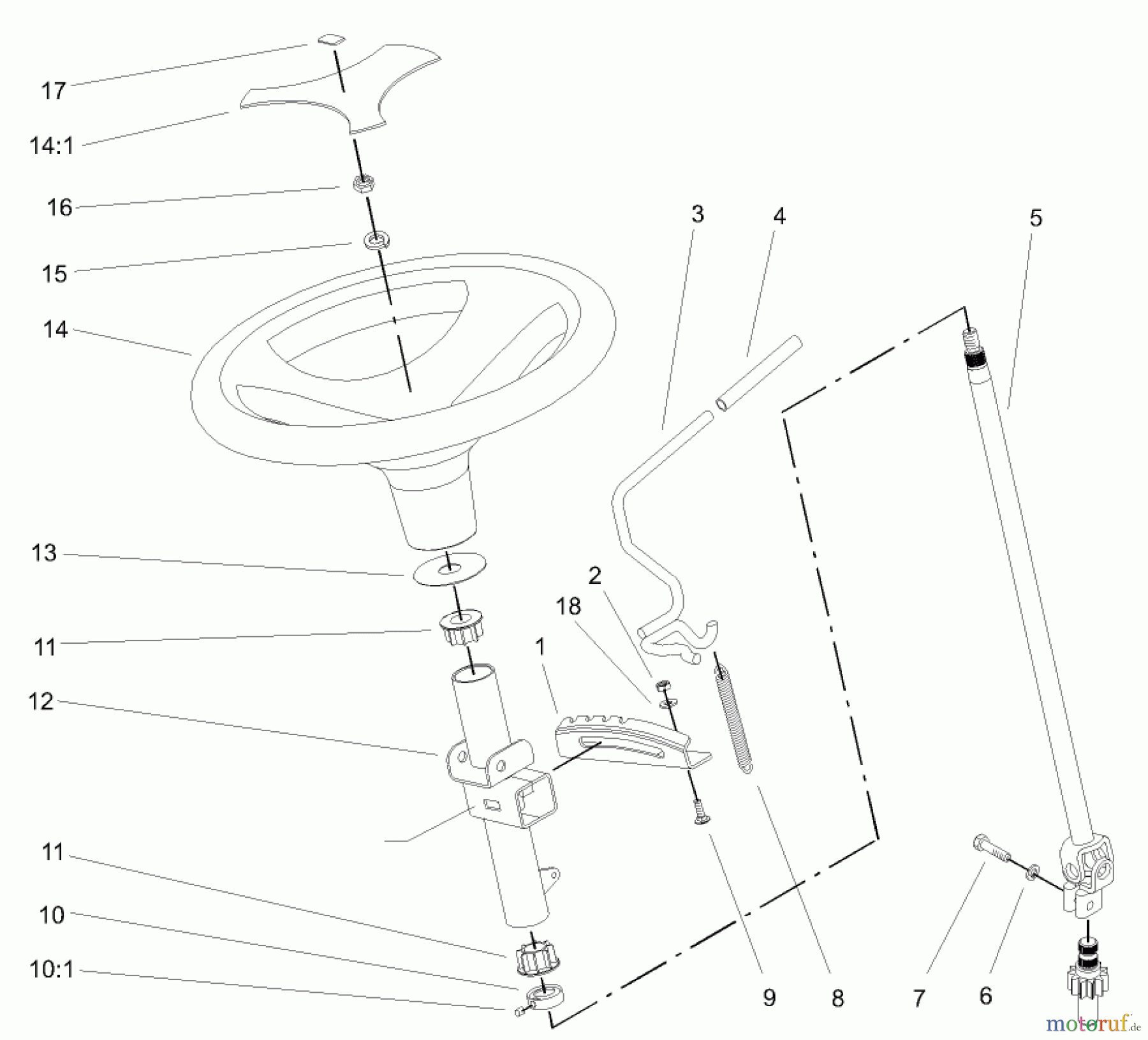  Toro Neu Mowers, Lawn & Garden Tractor Seite 1 73542 (520xi) - Toro 520xi Garden Tractor, 2003 (230000001-230999999) MANUAL STEERING AND TILT ASSEMBLY