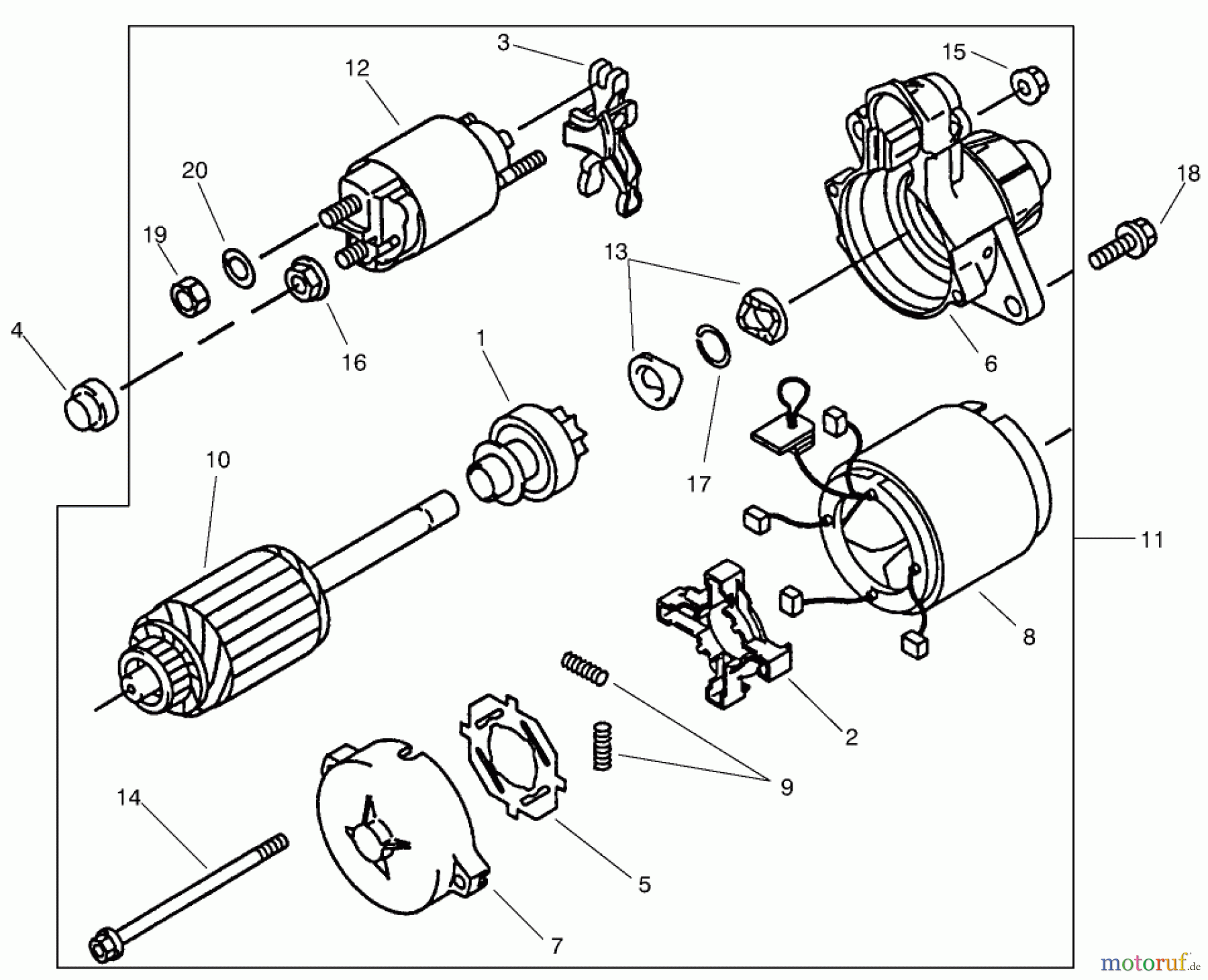 Toro Neu Mowers, Lawn & Garden Tractor Seite 1 73545 (520Lxi) - Toro 520Lxi Garden Tractor, 1998 (8900001-8999999) STARTER ASSEMBLY