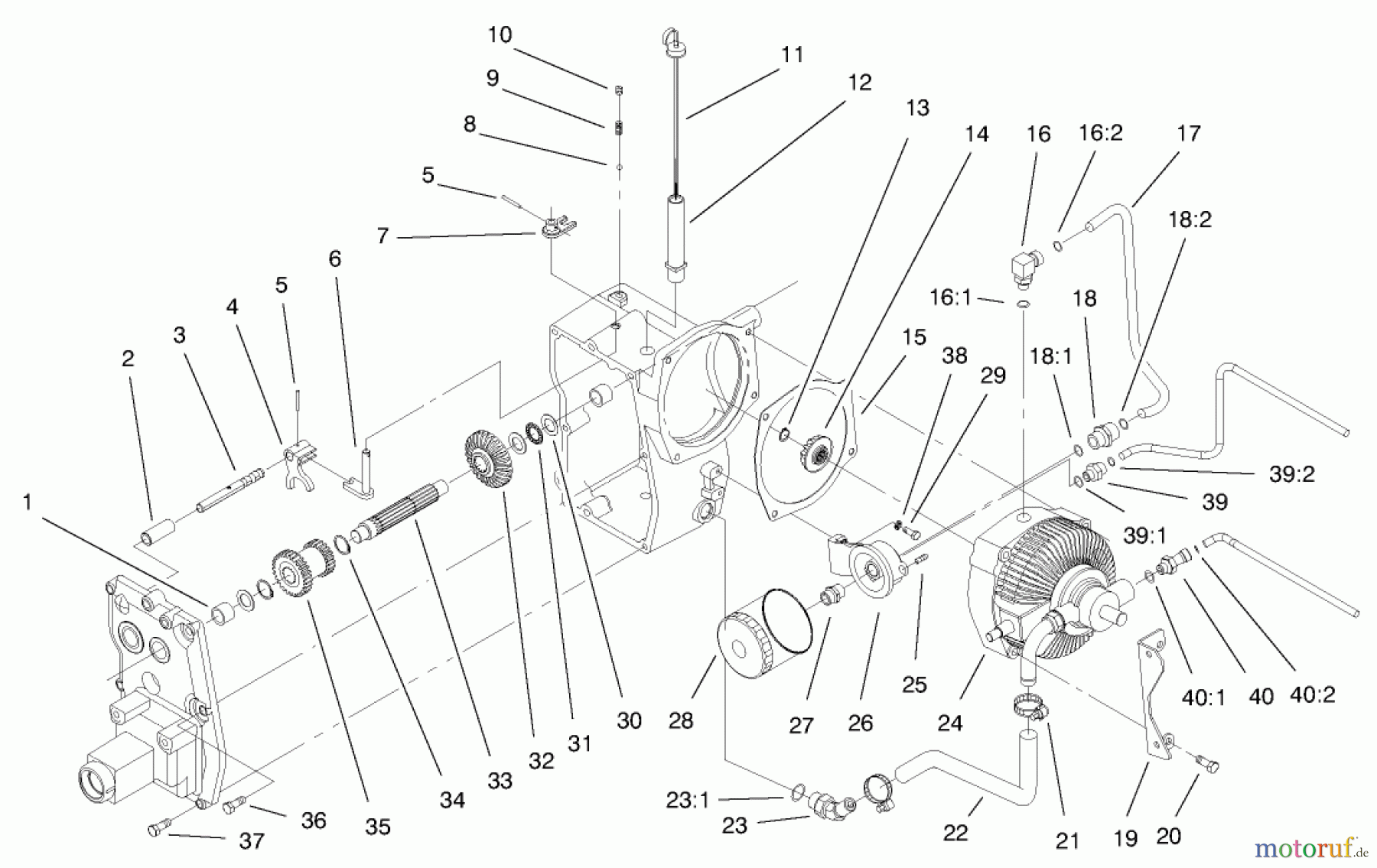 Toro Neu Mowers, Lawn & Garden Tractor Seite 1 73580 (520Lxi) - Toro 520Lxi Garden Tractor, 1999 (9900001-9999999) HYDRO TRANS AXLE ASSEMBLY #2