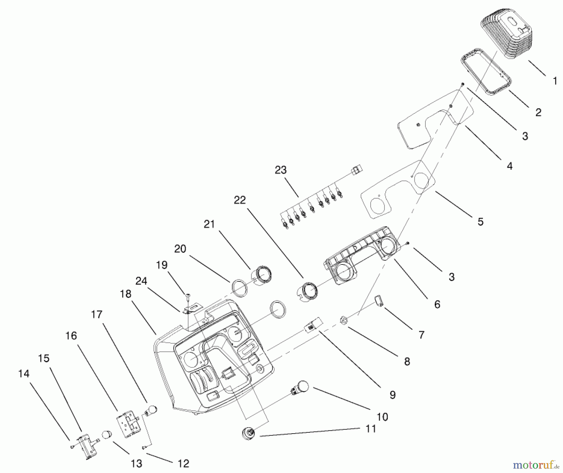  Toro Neu Mowers, Lawn & Garden Tractor Seite 1 73580 (520Lxi) - Toro 520Lxi Garden Tractor, 2000 (200000001-200999999) DASH ASSEMBLY