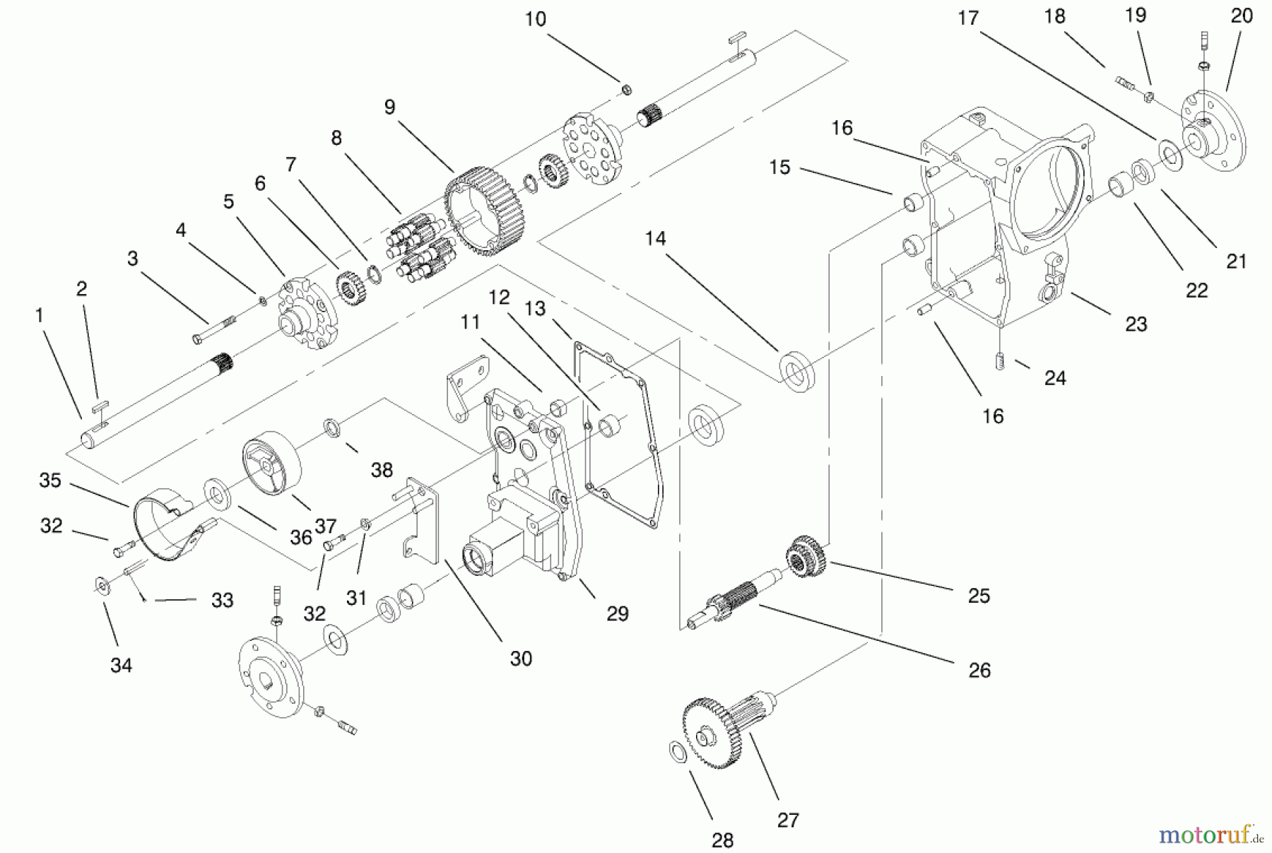 Toro Neu Mowers, Lawn & Garden Tractor Seite 1 73580 (520Lxi) - Toro 520Lxi Garden Tractor, 2000 (200000001-200999999) HYDRO TRANSAXLE ASSEMBLY #1